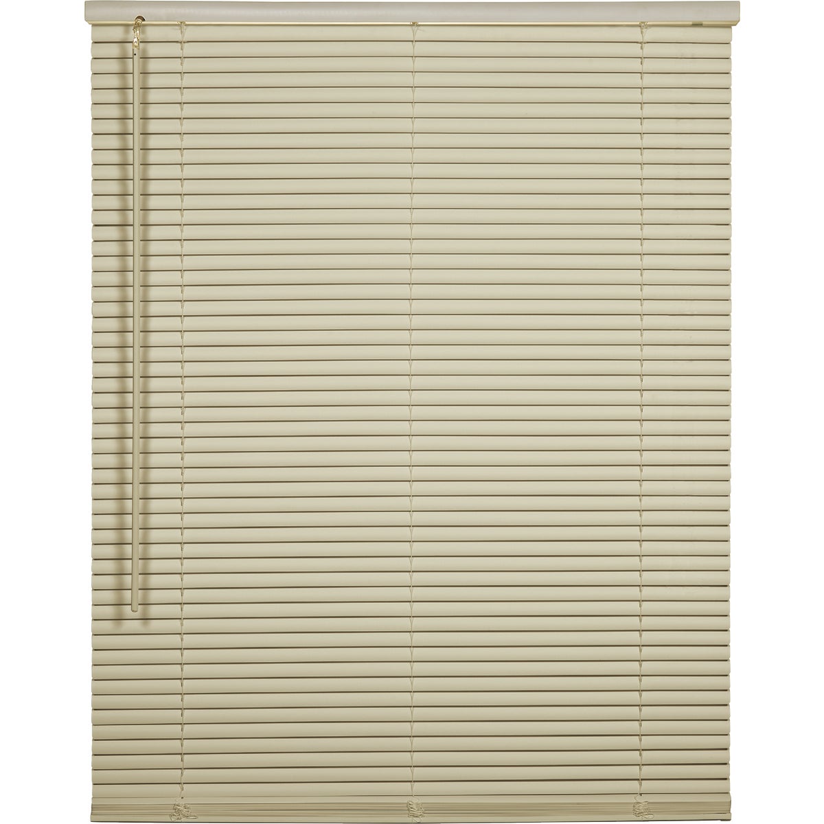 27 In. X 64 In. Ivory Vinyl Light Filtering Cordless Mini Blind