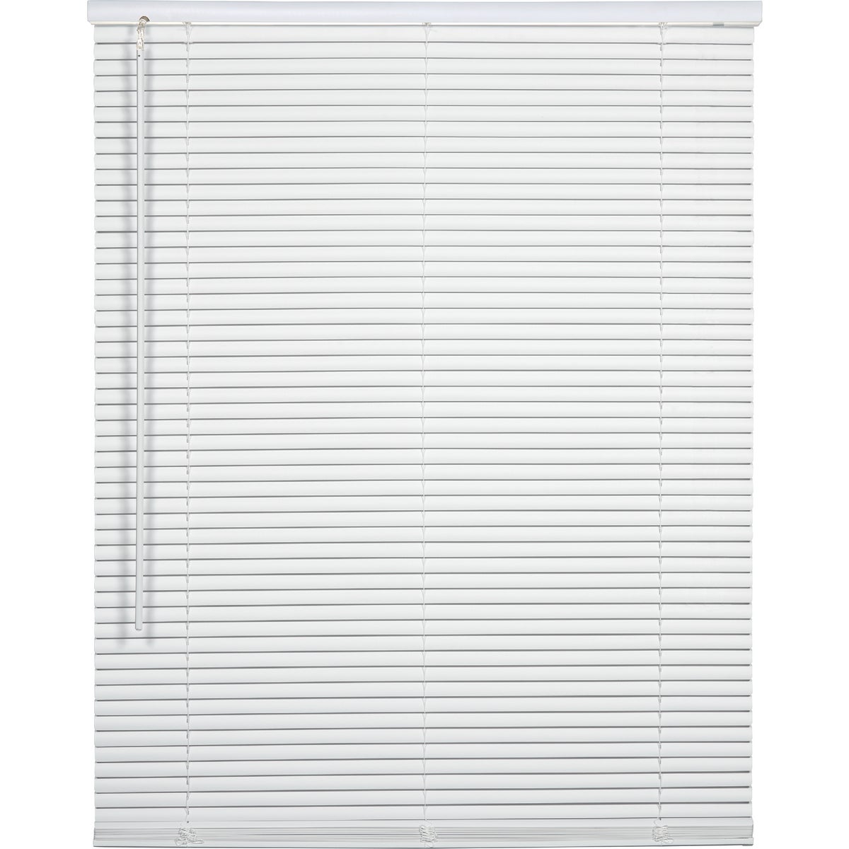 72 In. X 64 In. White Vinyl Light Filtering Cordless Mini Blind