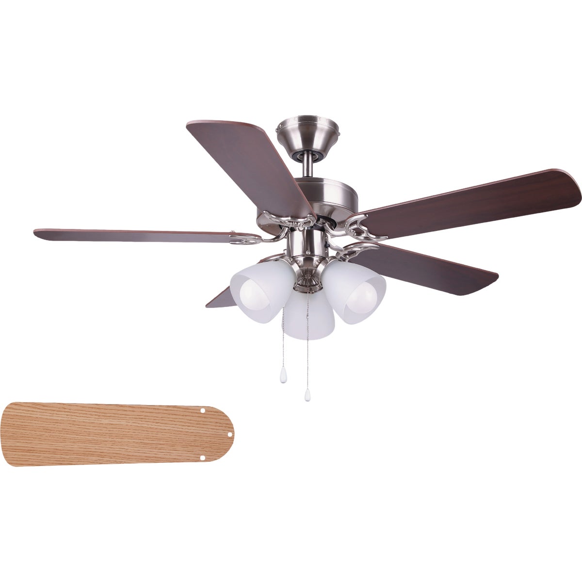 Studio 42-inch Brushed Nickel Ceiling Fan With Light Kit, 5 Blades