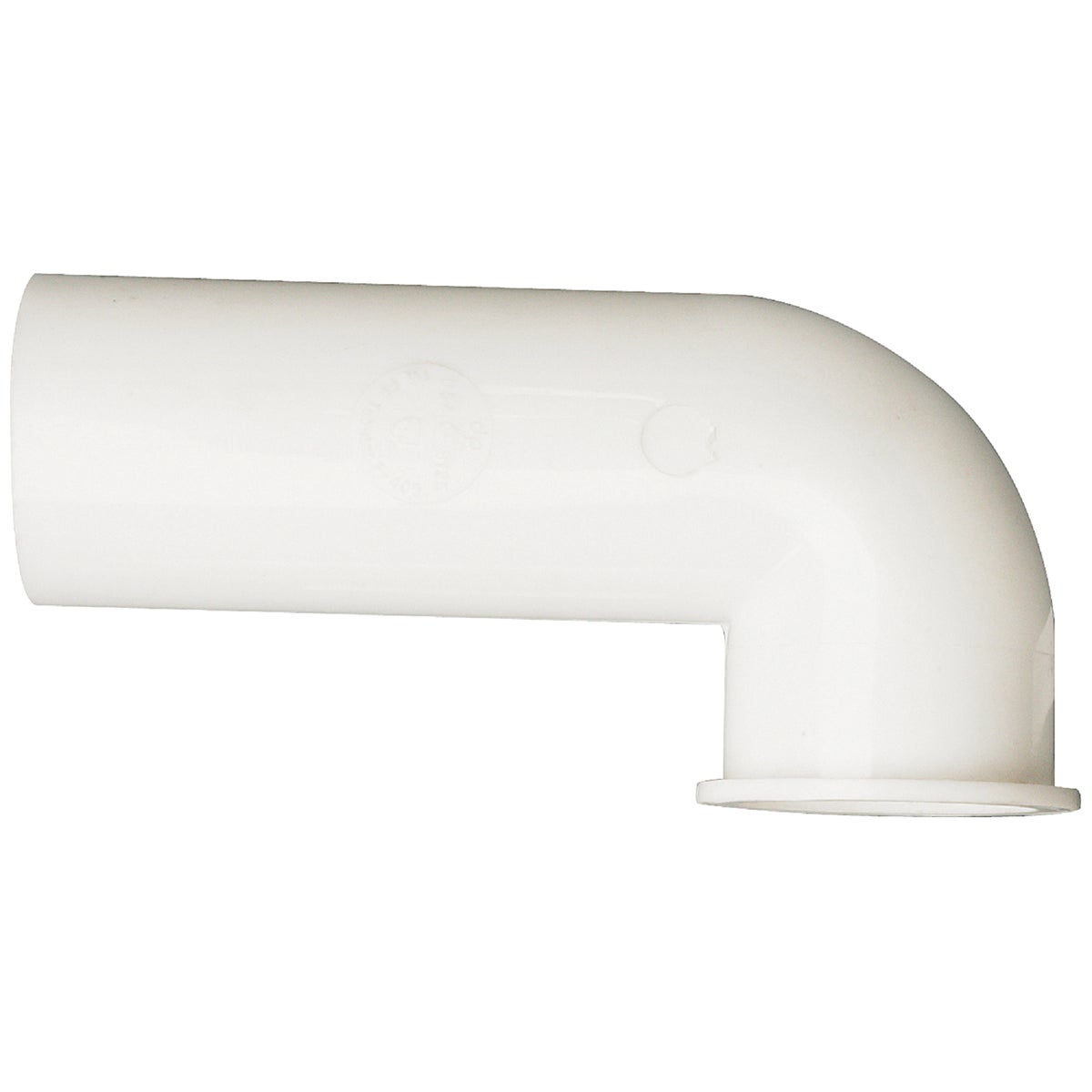 1-1/2" Insinkerator Disposal Elbow - Durable White Polypropylene, 4-3/4" Length