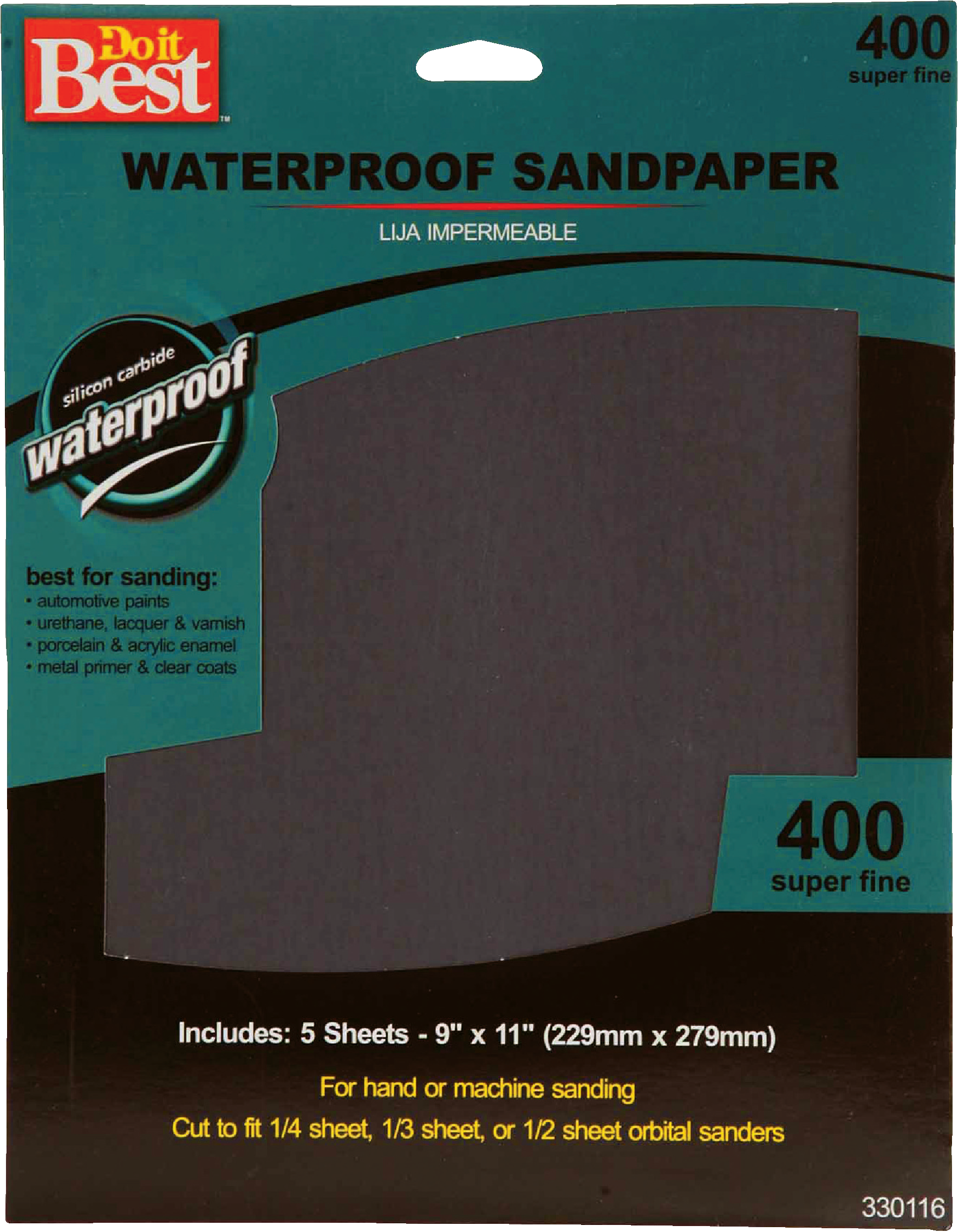 Do it Best Waterproof 9 In. x 11 In. 400 Grit Super Fine Sandpaper (5-Pack)