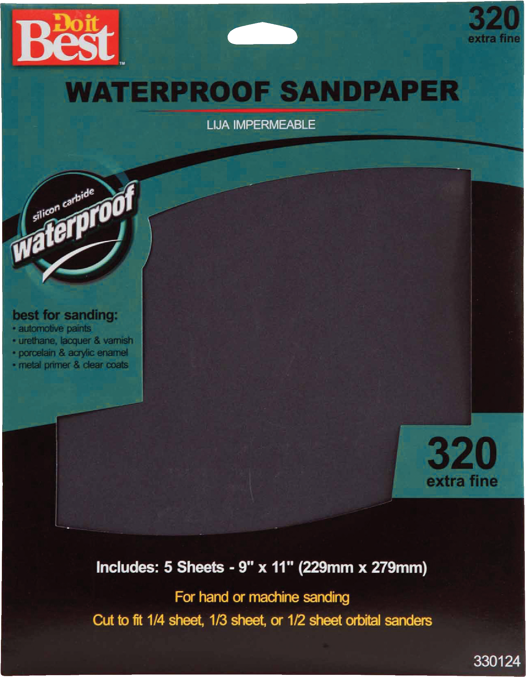 Do it Best Waterproof 9 In. x 11 In. 320 Grit Extra Fine Sandpaper (5-Pack)