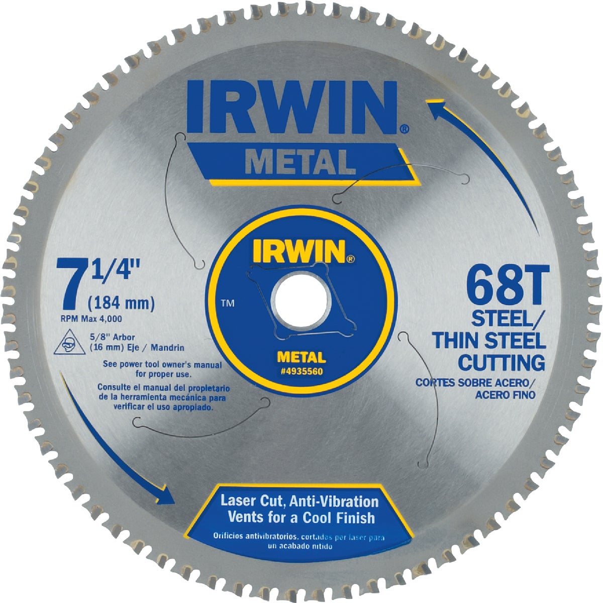 7-1/4 In. 68-tooth Carbide Circular Saw Blade For Metal Cutting