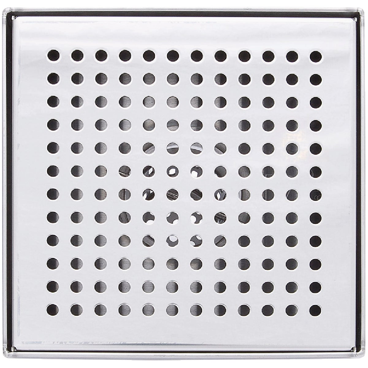4 Inch Square Shower Drain Zero Pattern Brushed Nickel - Model 133-018as03