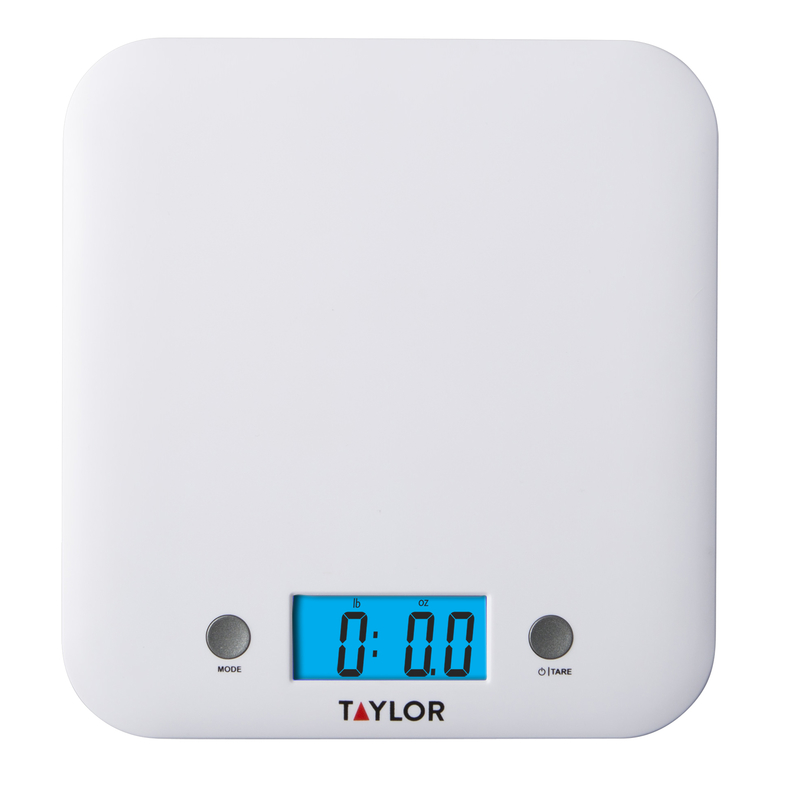 Taylor White Digital Ultra Thin Kitchen Scale 11 Lb Model 3879