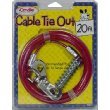 20ft Vinyl Coated Aircraft Cable Dog Tie Out With Spring For Large Dogs