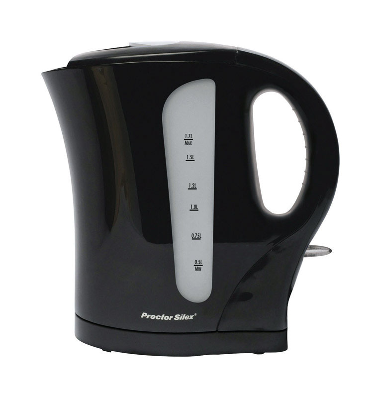 Black Glass/plastic 1.7 L Electric Tea Kettle With Rapid-boil System