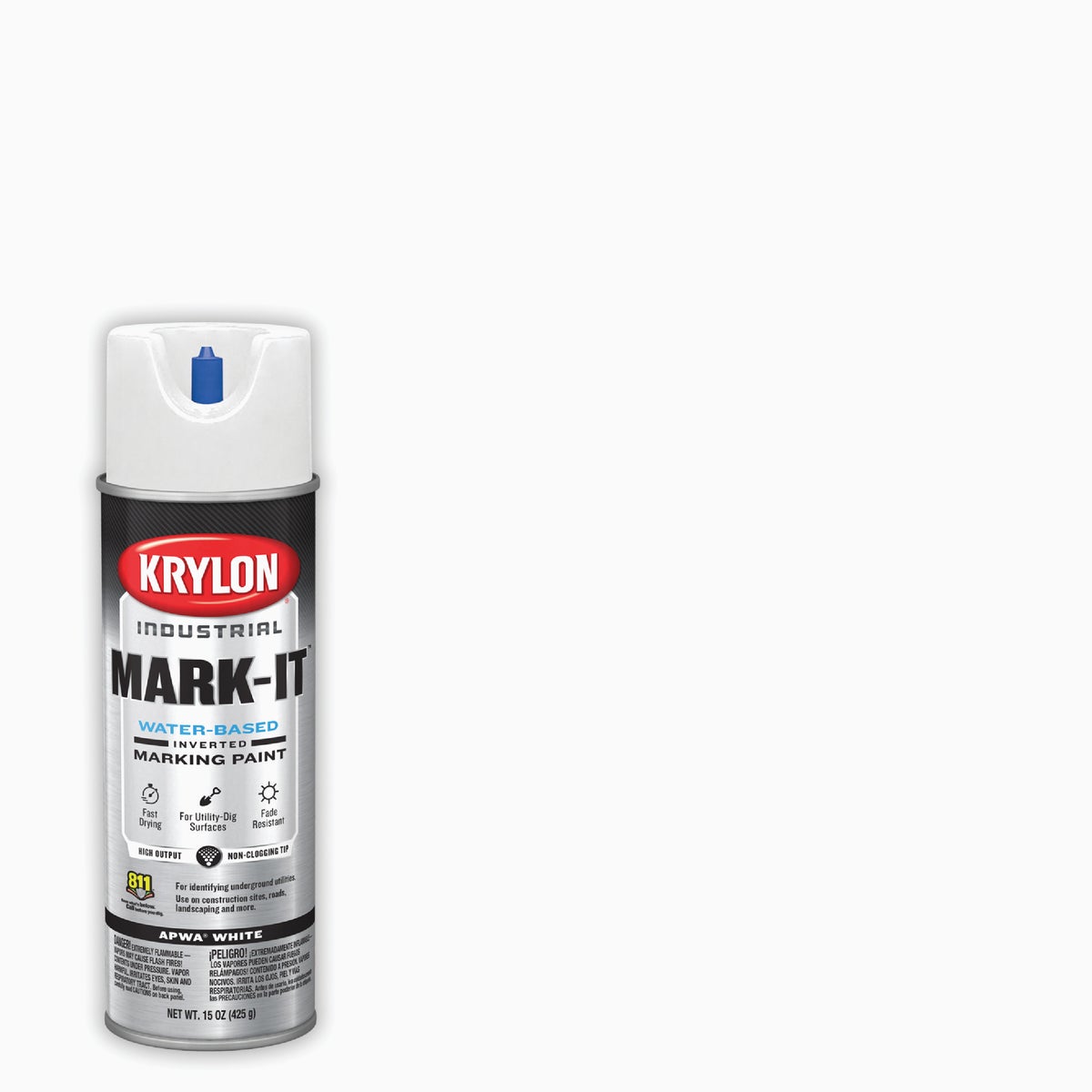 731608 Industrial Water-based Apwa Brilliant White Inverted Marking Paint 15 Oz.