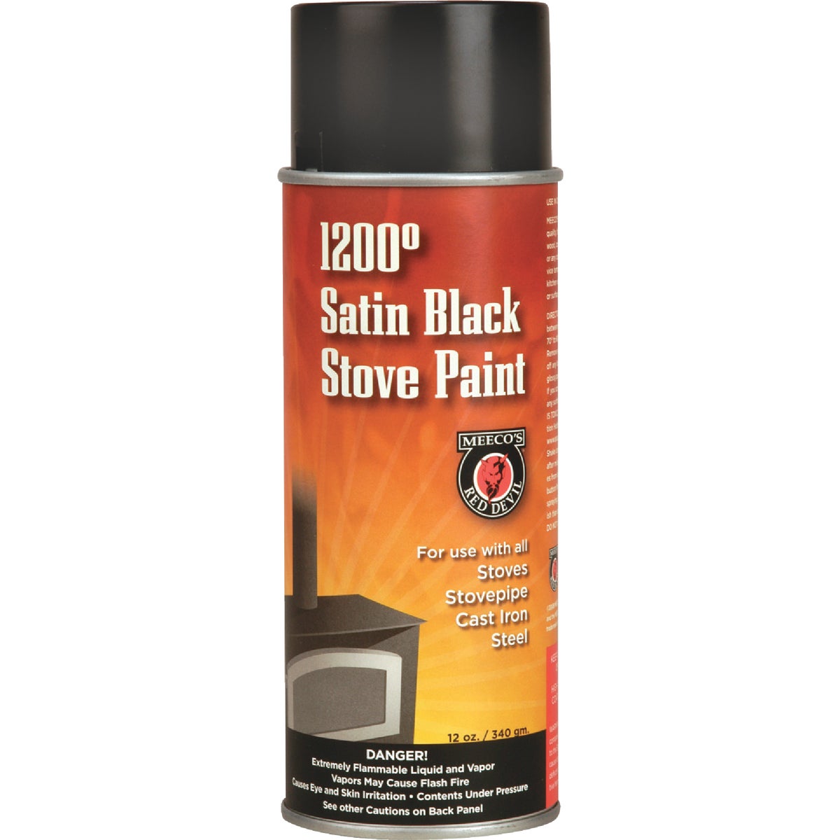 Black Satin 12 Oz. High Heat Spray Paint - 1200°f