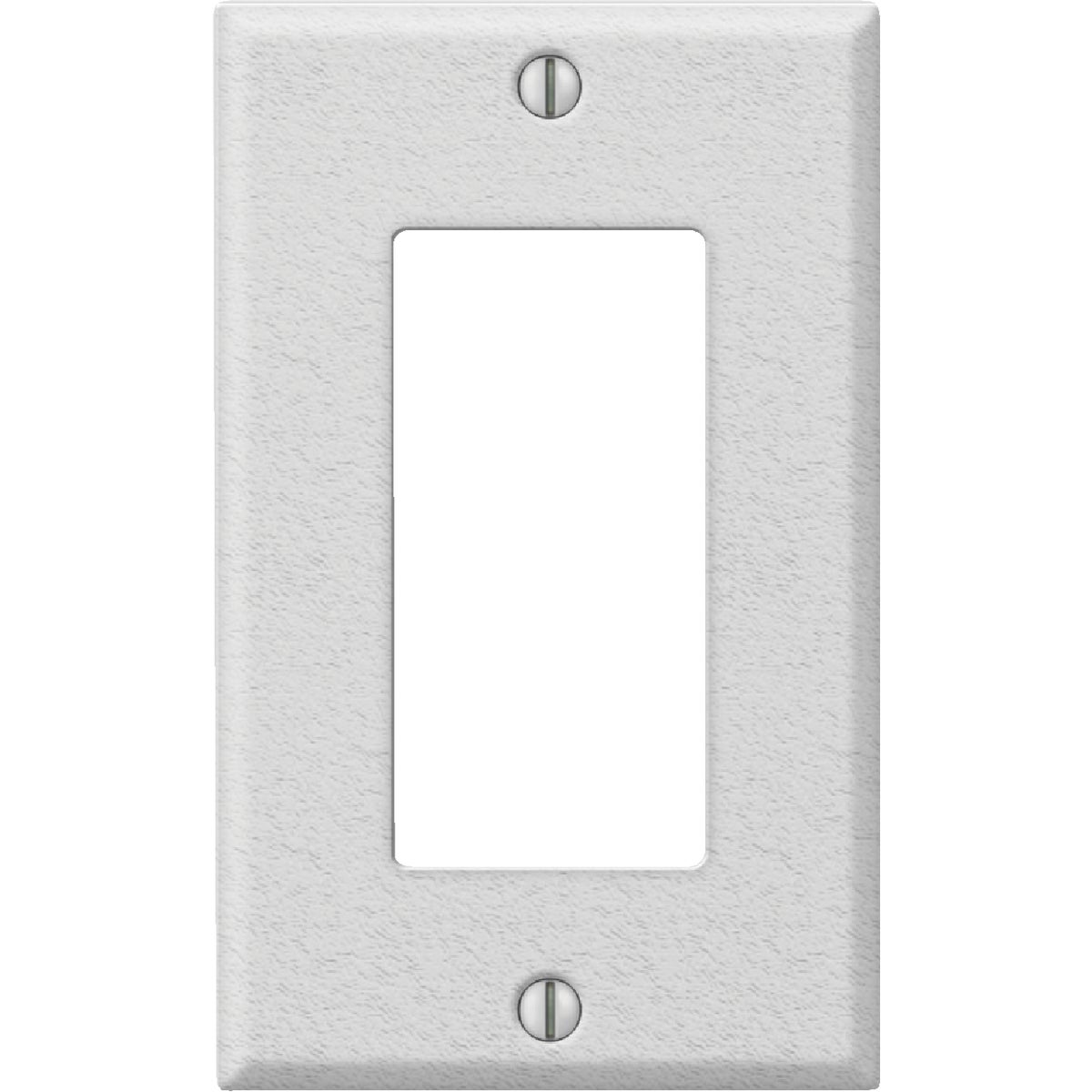 Pro 1-gang Stamped Steel Rocker Decorator Wall Plate, White Wrinkle