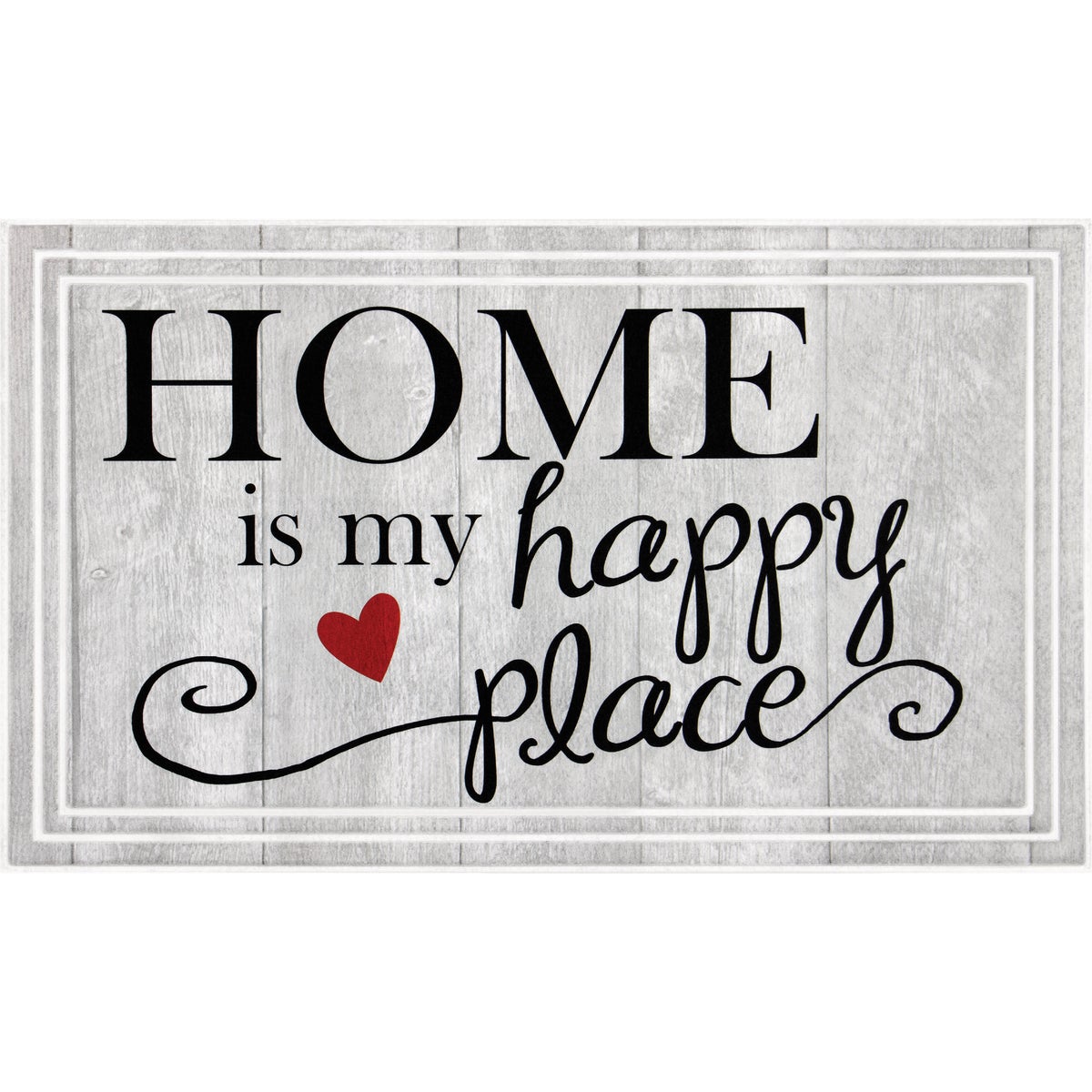 Apache Fashionables Home Is My Happy Place Door Mat - 18 In. X 30 In. - Gray