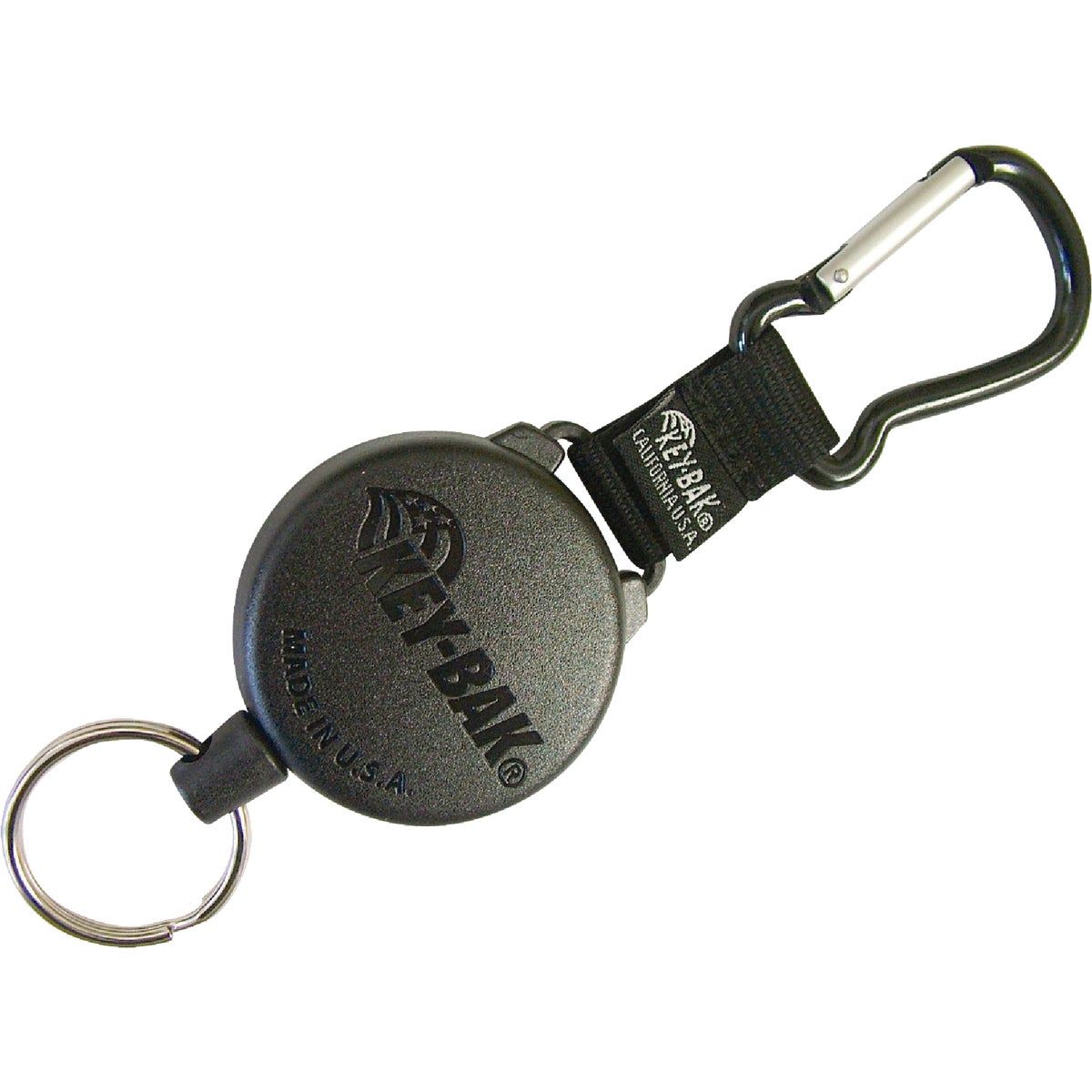 Key Bak C-clip 48 Inch Black Retractable Key Chain With Steel Clip