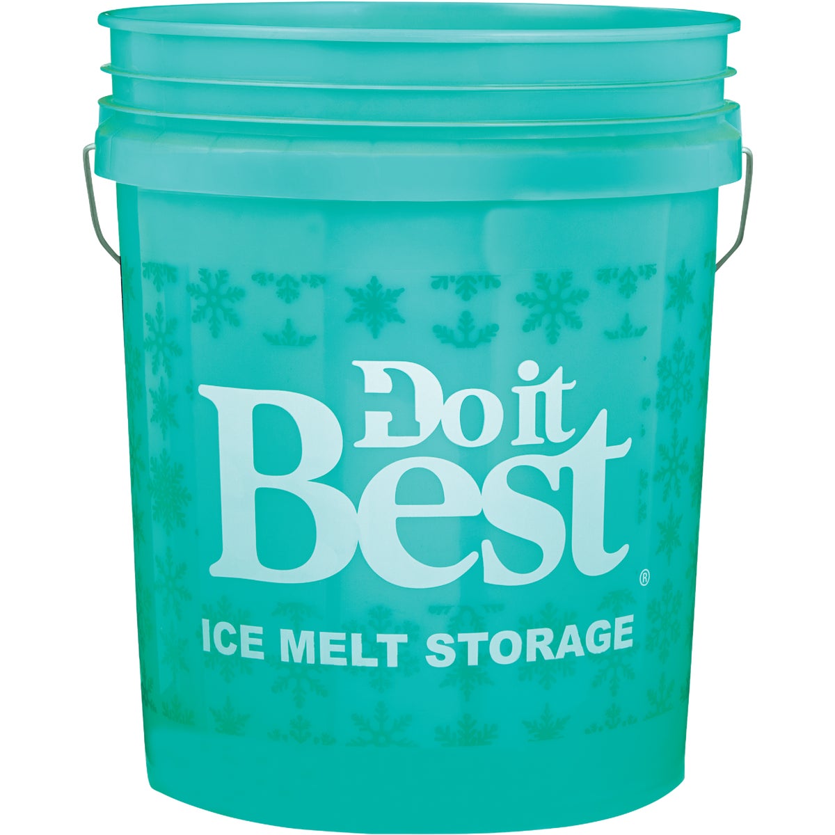 5 Gallon Blue Ice Melt Pail With Steel Handle And Plastic Grip