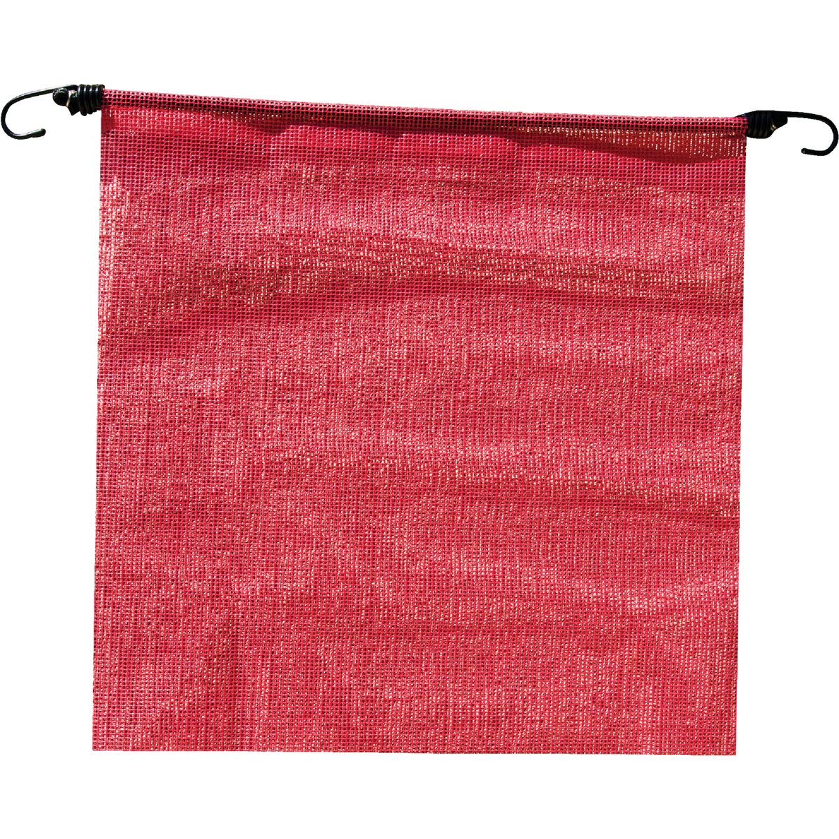 18 In. X 18 In. Fluorescent Red Polyester Mesh Caution Flag With Bungee Cord