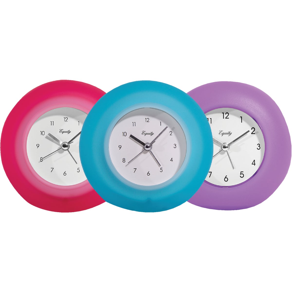 Equity Frosted Analog Battery Operated Alarm Clock Model 25300