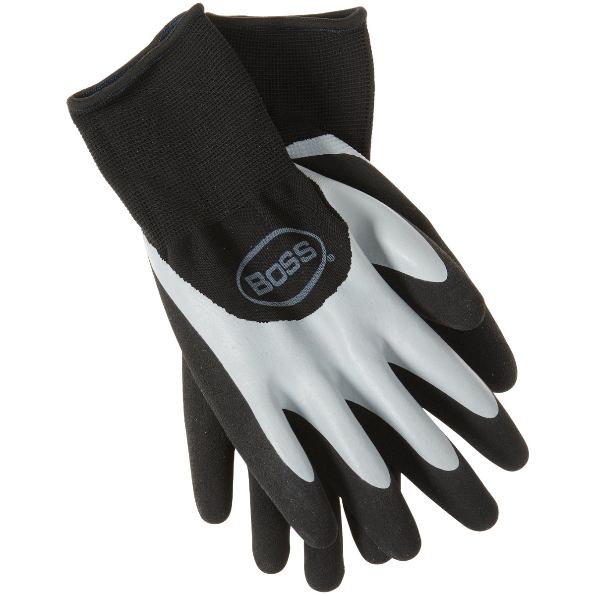 Tactile Barrier Men's Large Dual Layer Coated Work Gloves - Black & Gray