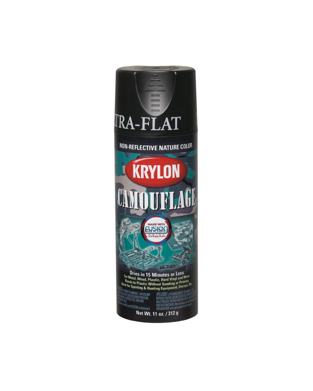 Non-reflective Nature Color Ultra Flat Camouflage Paint Spray 11 Oz. Black