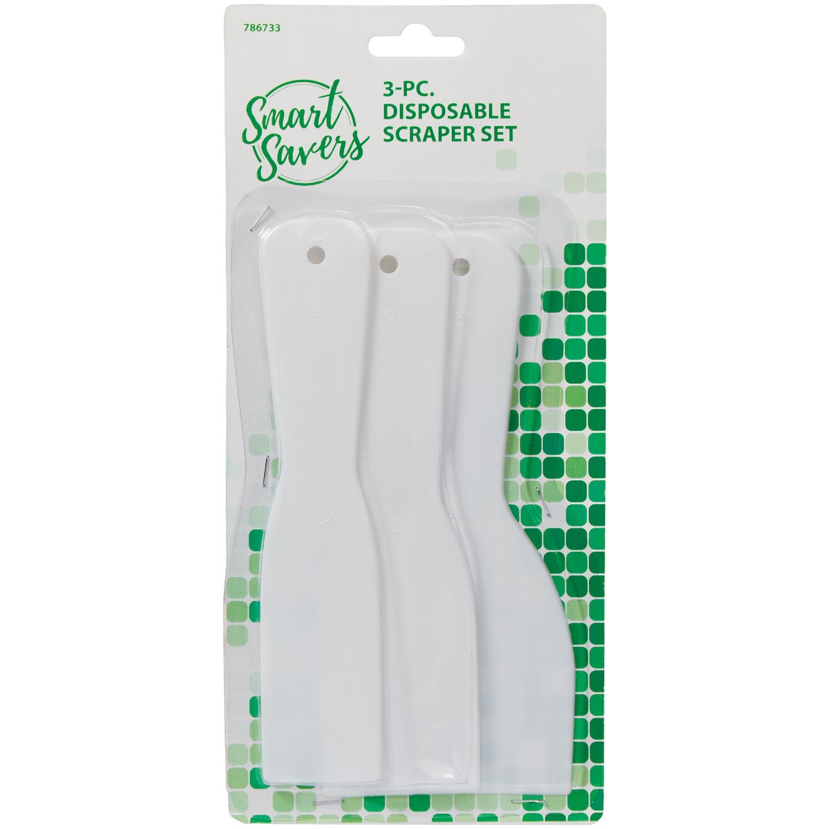 3-piece Plastic Disposable Putty Knife Scraper Set - 1, 2, And 4 Inch