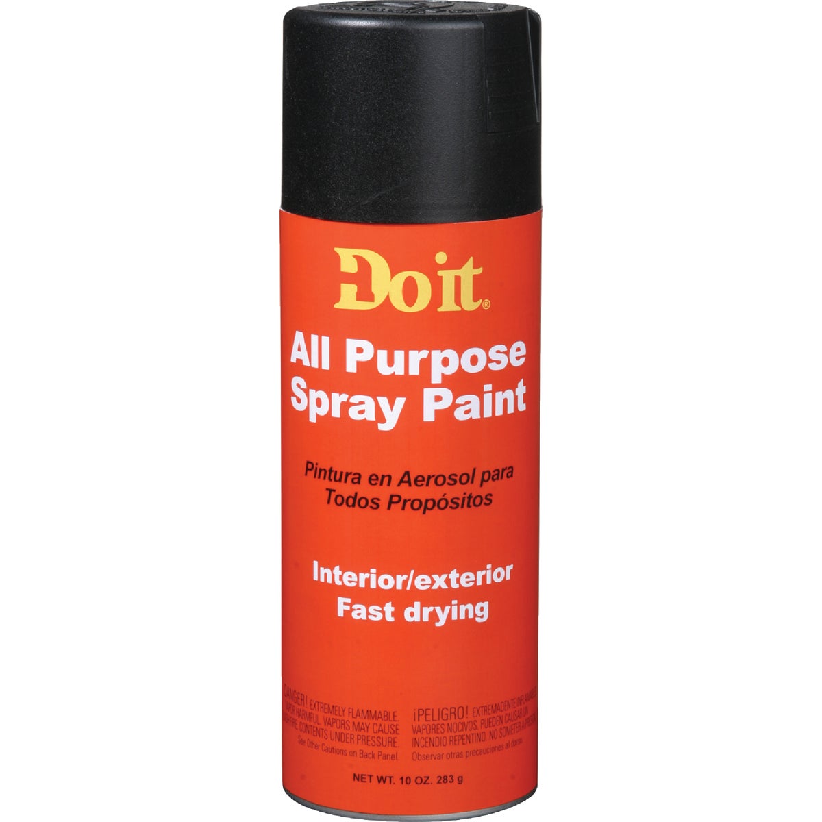 10 Ounce Flat Black All Purpose Spray Paint For Interior And Exterior Use