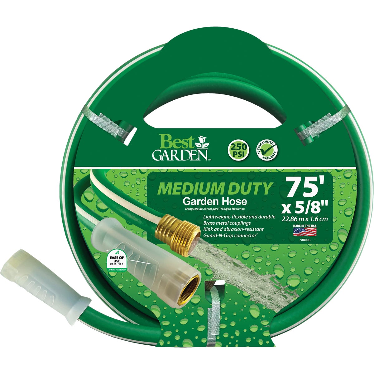 5/8 In. Dia. X 75 Ft. L. Medium-duty Vinyl Garden Hose With Guard-n-grip
