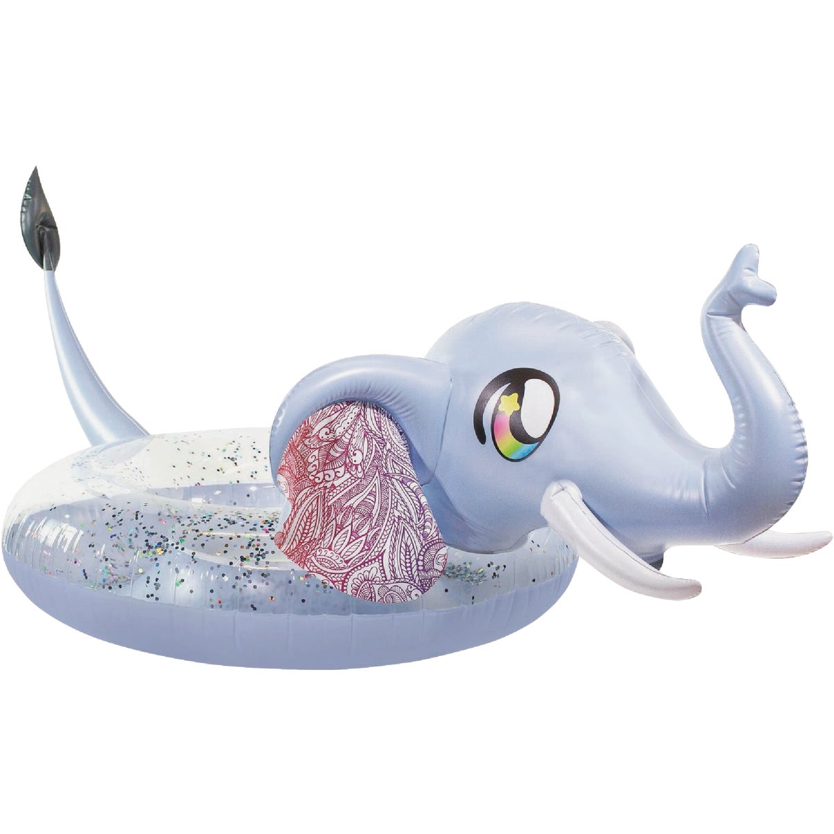 42 Inch Large Glitter Elephant Inflatable Pool Tube Float For Kids