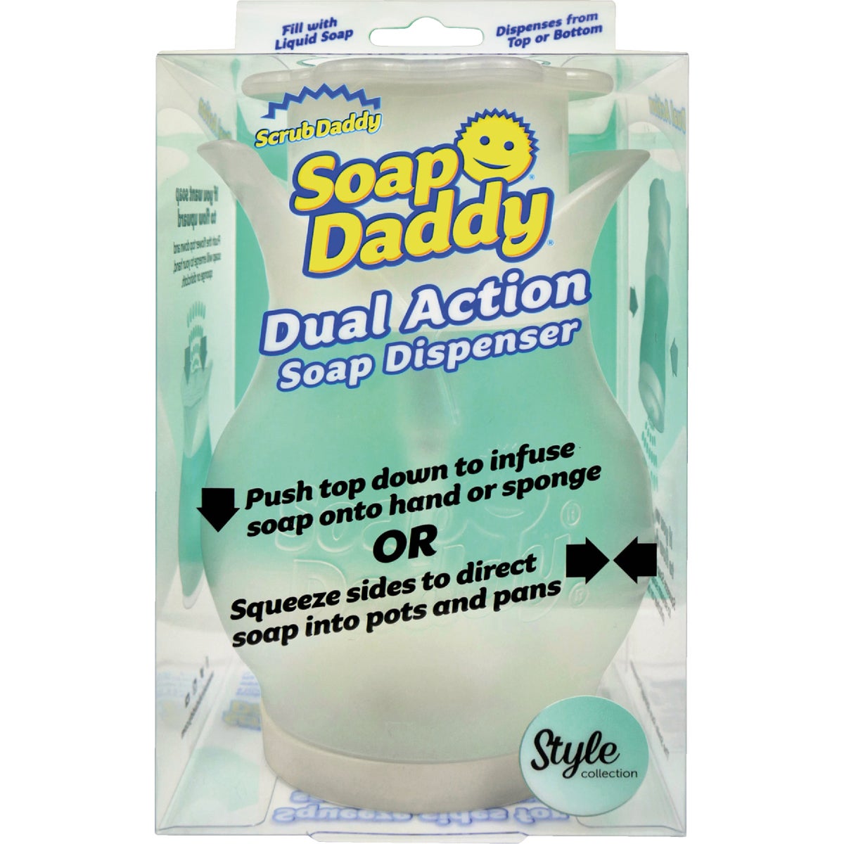 Soap Daddy Style Collection Soap Dispenser - 12 Oz. Capacity, White Plastic