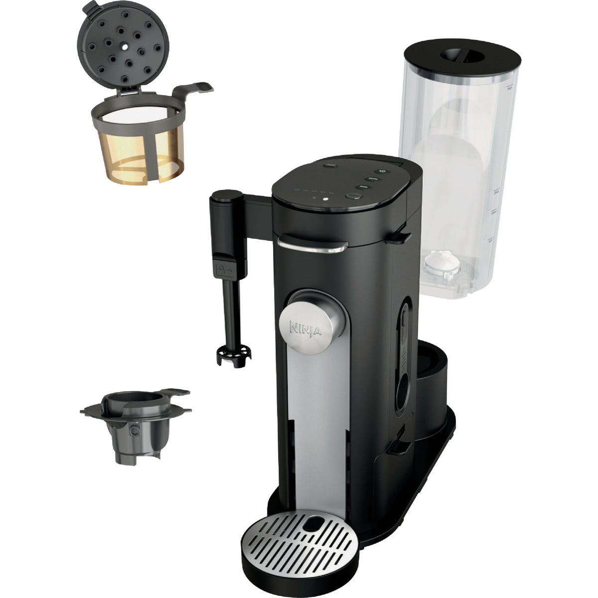 Pods & Grounds Specialty Single-serve Coffee Maker With Built-in Frother