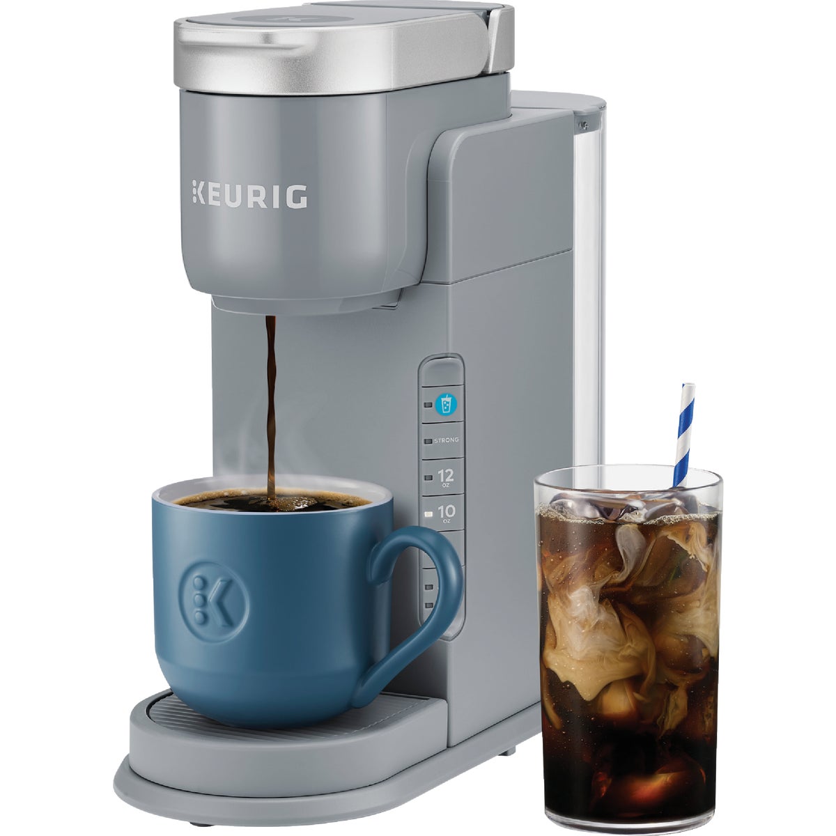 K-iced Brewer With 42 Oz. Reservoir, 3 Cup Sizes, Gray Finish