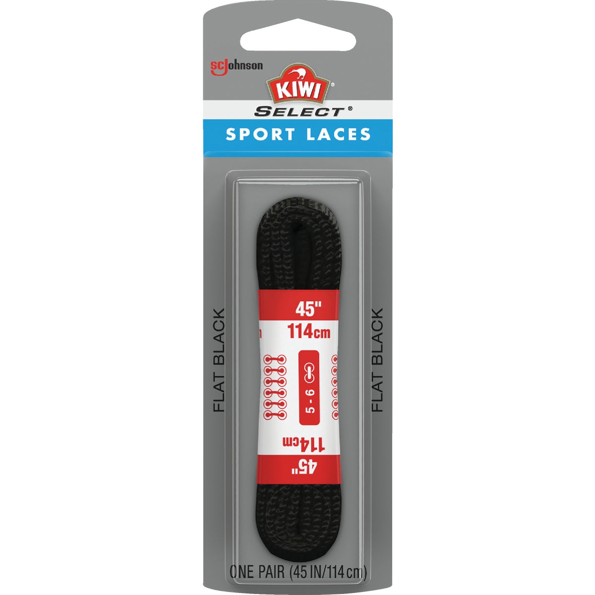 Select Sport Flat 45 Inch Athletic Laces - Durable Black Replacement Laces