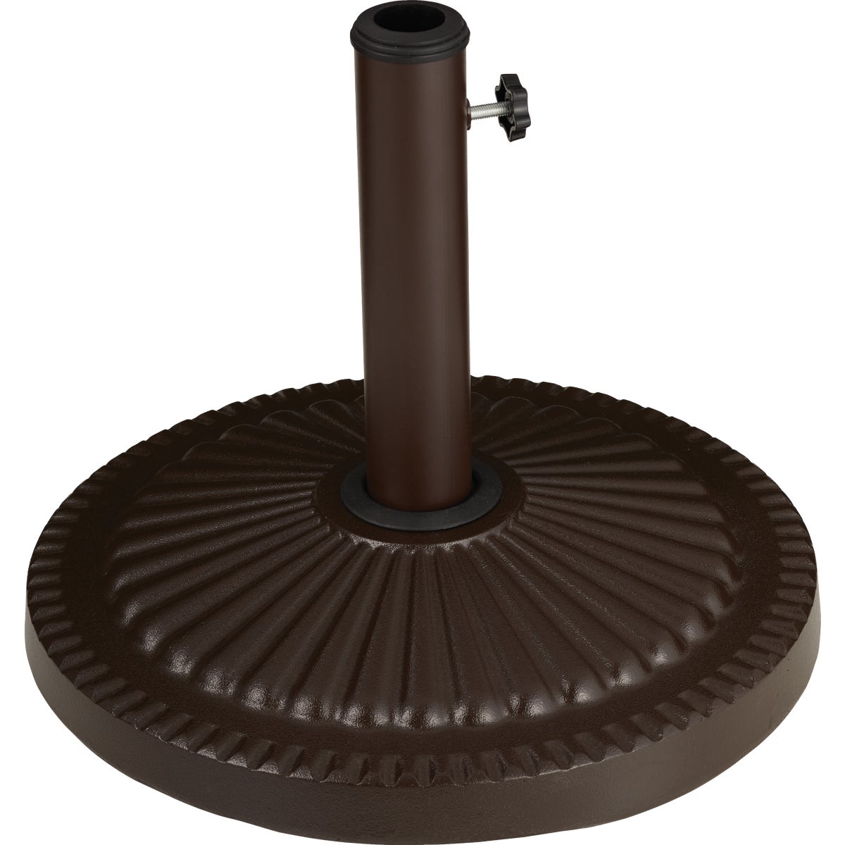 18 Inch Round Brown Concrete Umbrella Base For Patio Umbrellas