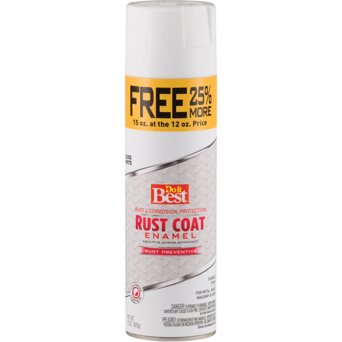 Rust Coat Enamel Gloss White 15 Oz. Anti-rust Spray Paint - Durable Finish