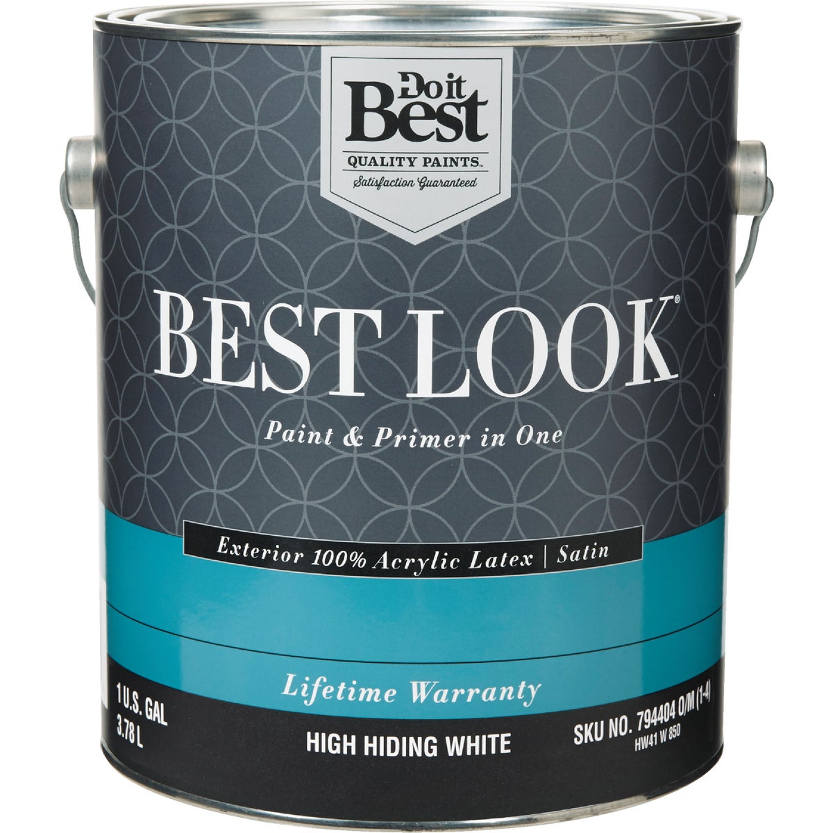 Best Look 100% Acrylic Latex Premium Paint & Primer Satin Exterior House Paint, 1 Gal.