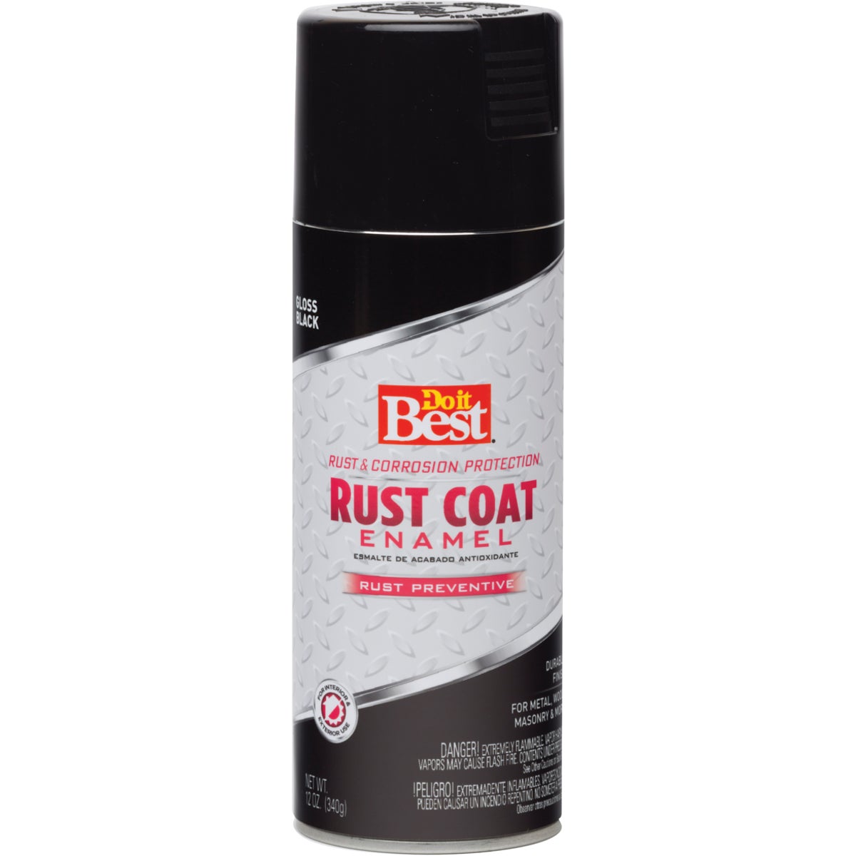 Rust Coat Gloss Black 12 Ounce Anti-rust Spray Paint For Indoor/outdoor Use