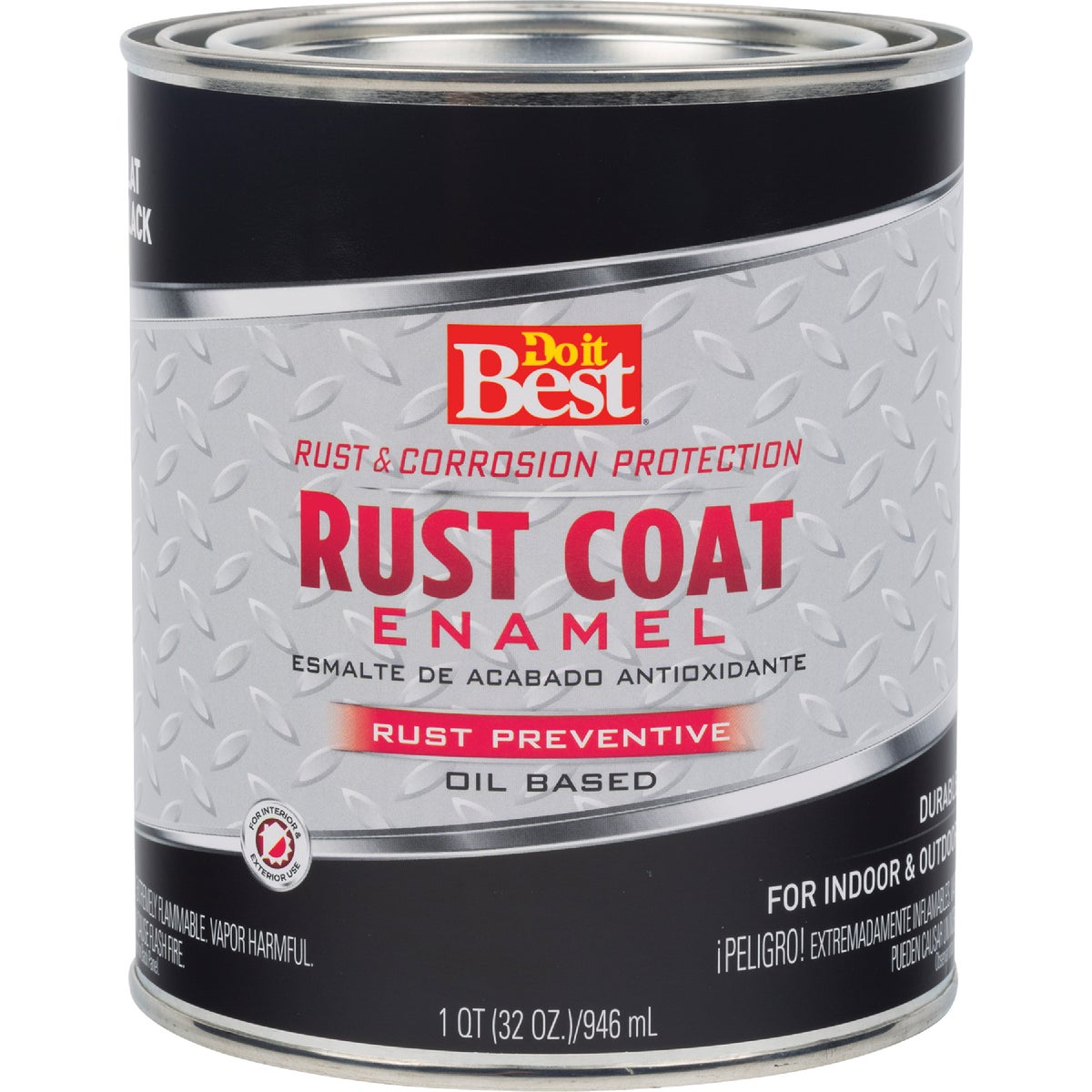 Rust Coat Oil-based Flat Enamel Paint, Black, 1 Quart