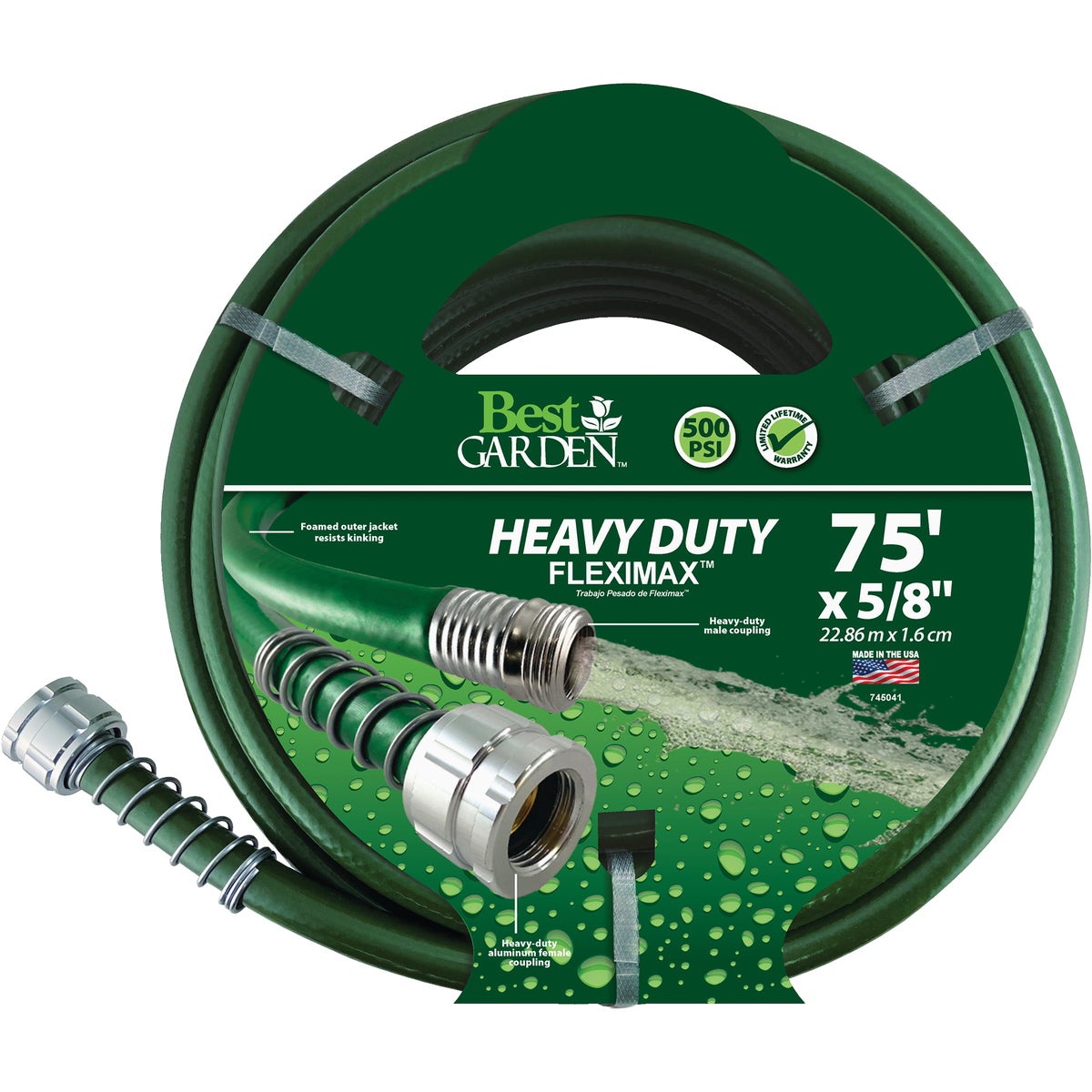 Best Garden 5/8 In. X 75 Ft. Fleximax Heavy Duty Hose With Aluminum Couplings