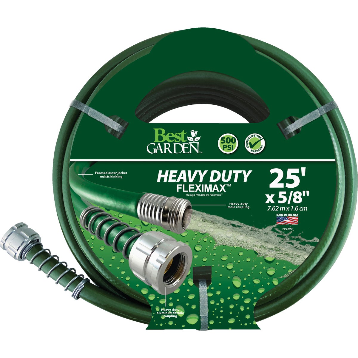 Best Garden 5/8 In. X 25 Ft. Fleximax Heavy Duty Hose With Aluminum Couplings