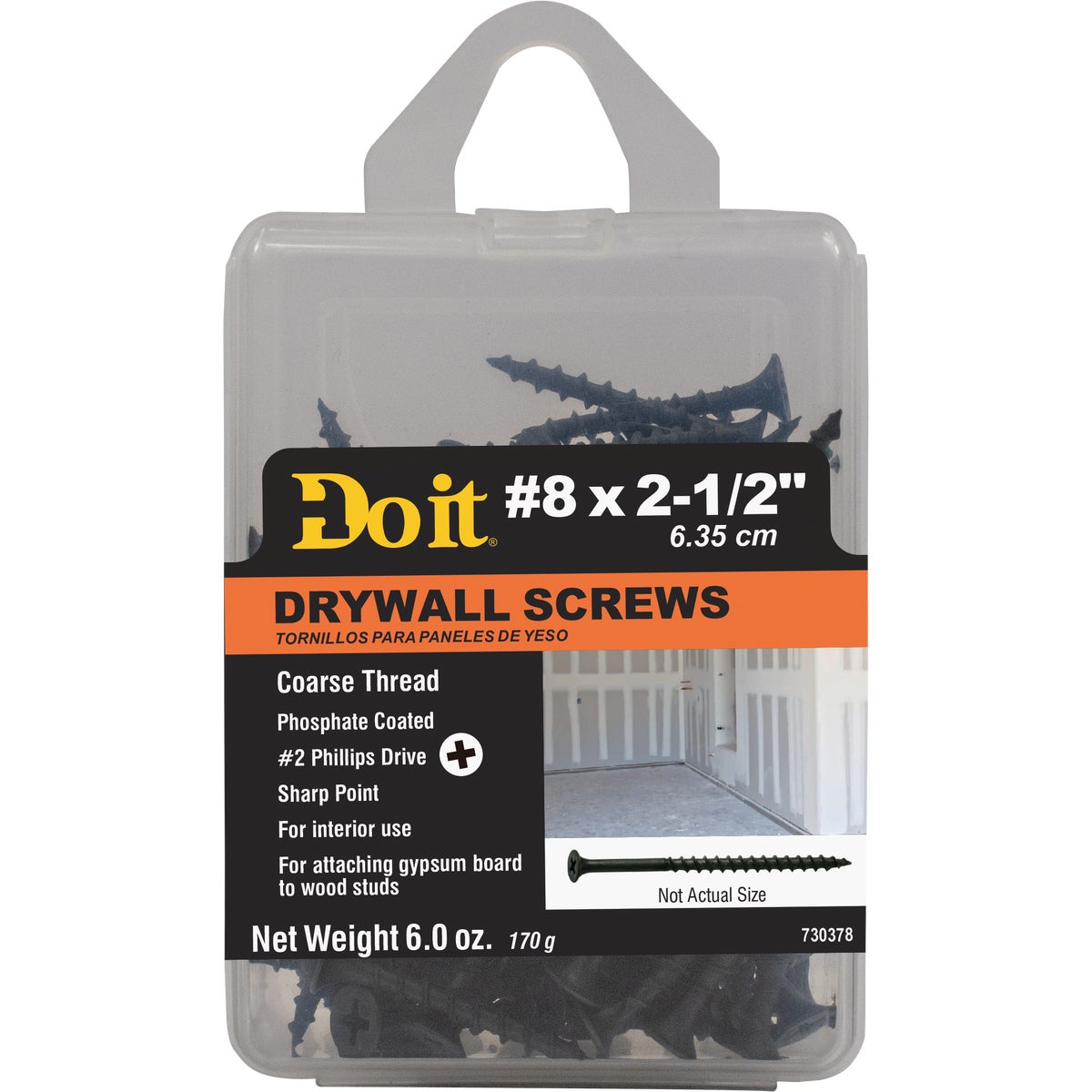 #8 X 2-1/2 In. Coarse Thread Phosphate Drywall Screw - Hardened Steel