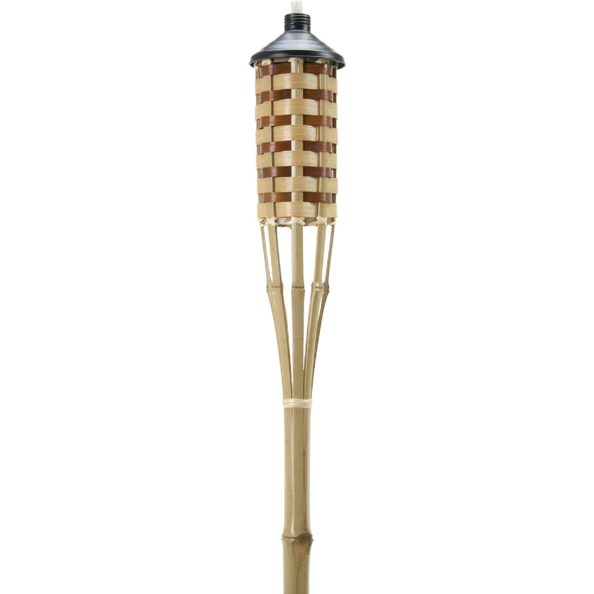 60 Inch Natural Bamboo Patio Torch With Fiberglass Wick And Refillable Canister