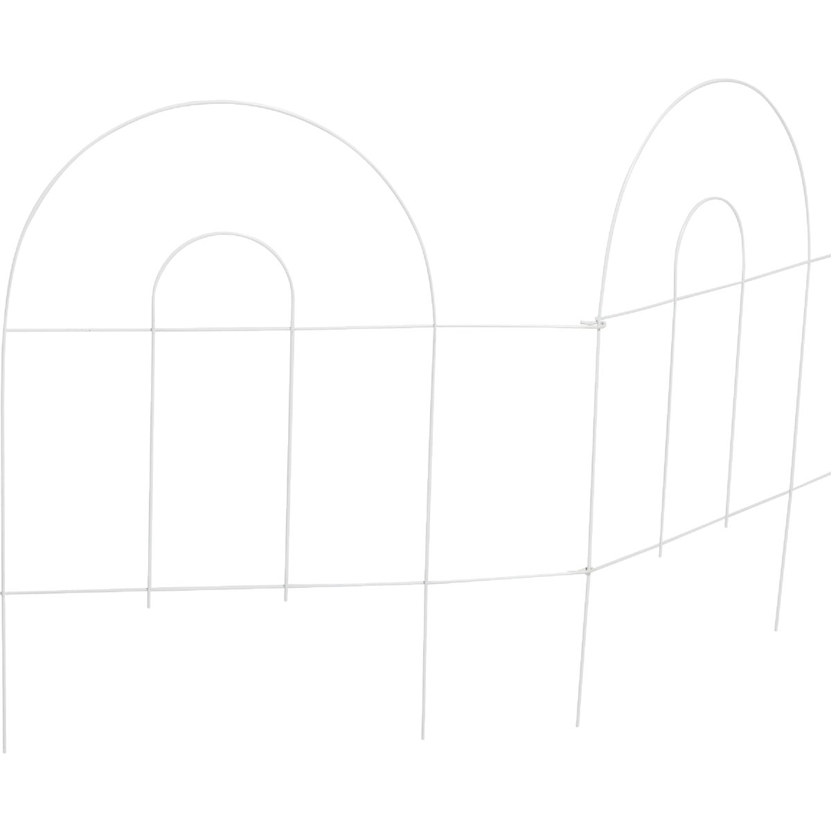 8 Ft. Powder-coated White Wire Folding Garden Fence - Durable & Easy To Store