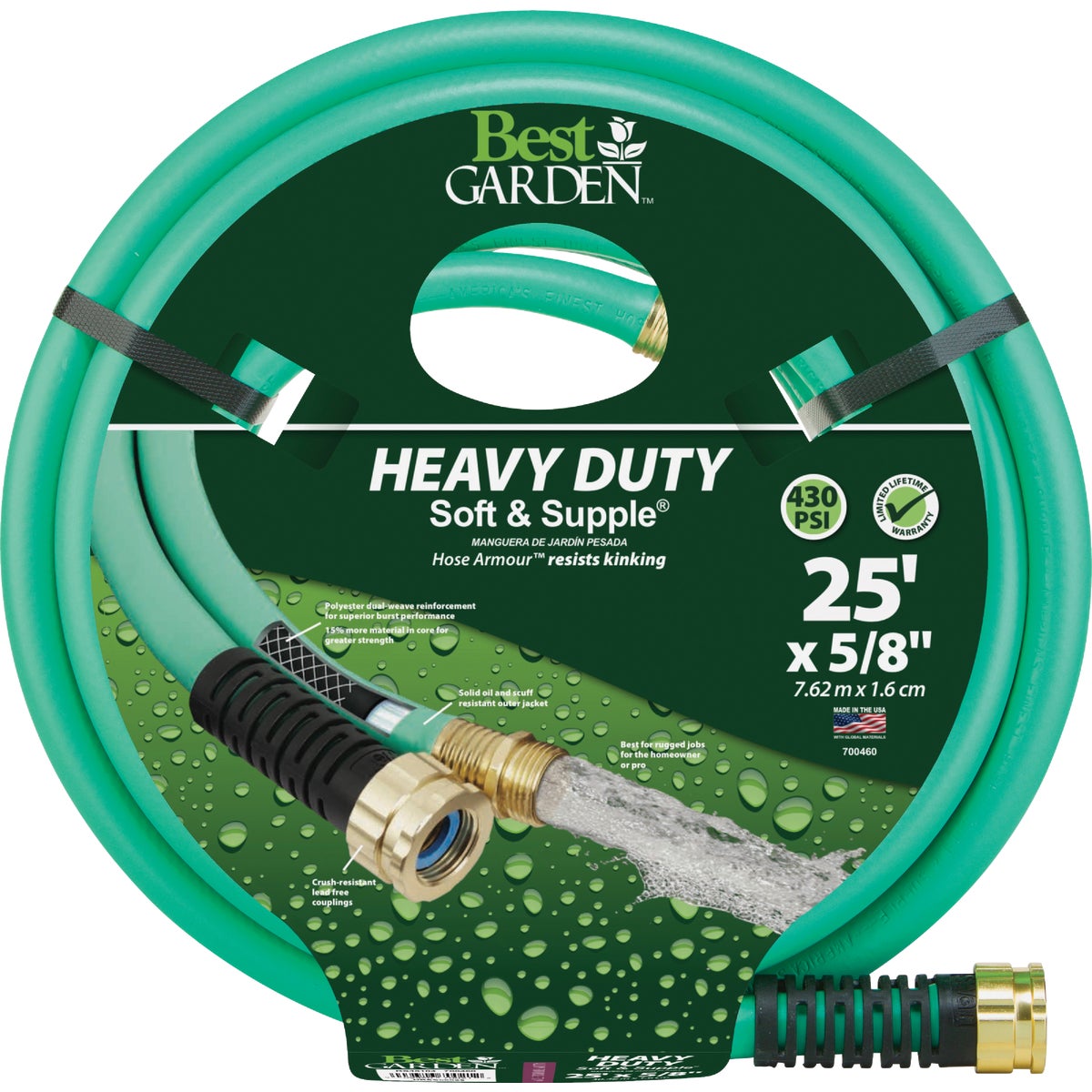 5/8 In. Dia. X 25 Ft. L. Heavy-duty Soft & Supple Garden Hose