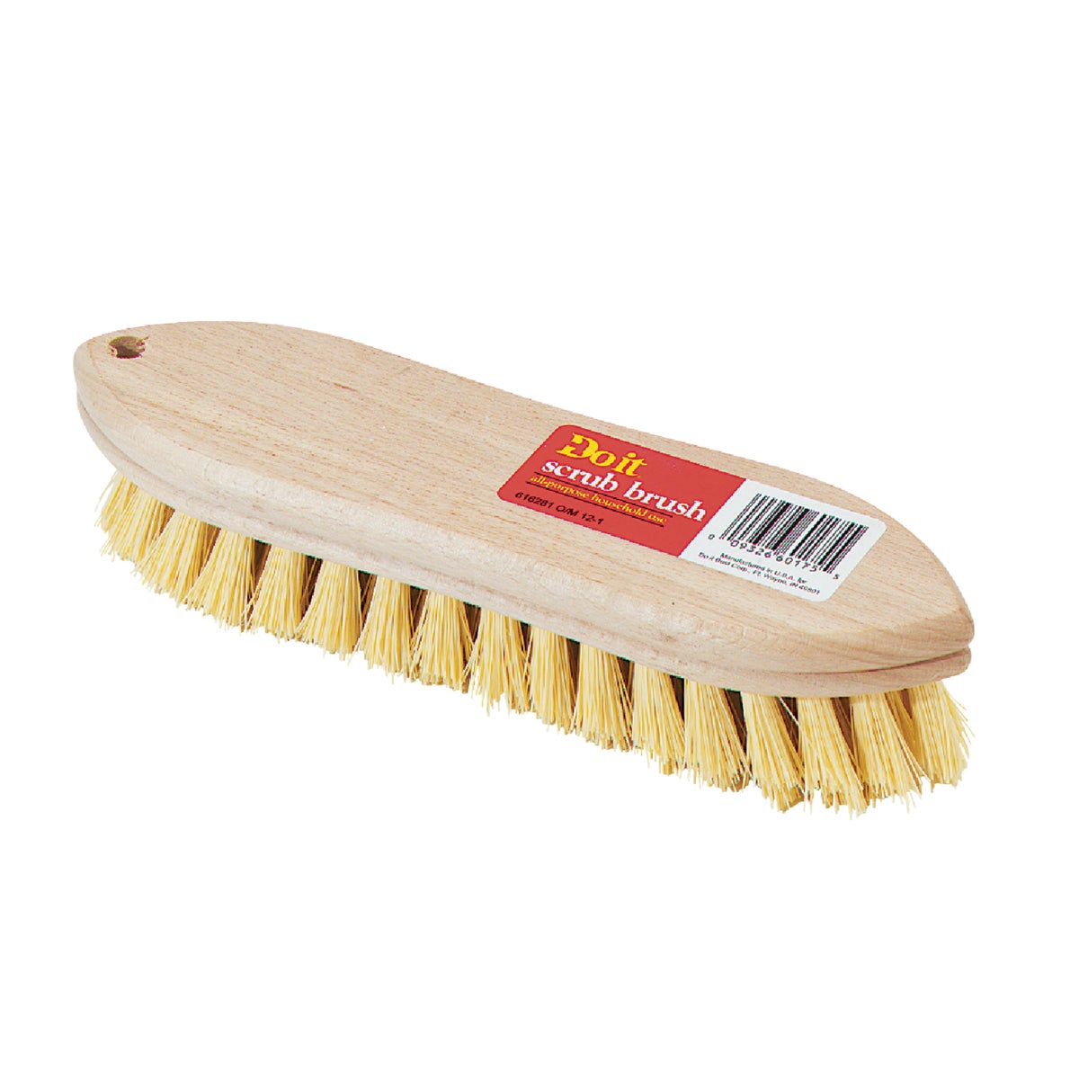 9 In. Crimped White Polypropylene Bristle Hardwood Scrub Brush - Model 89626
