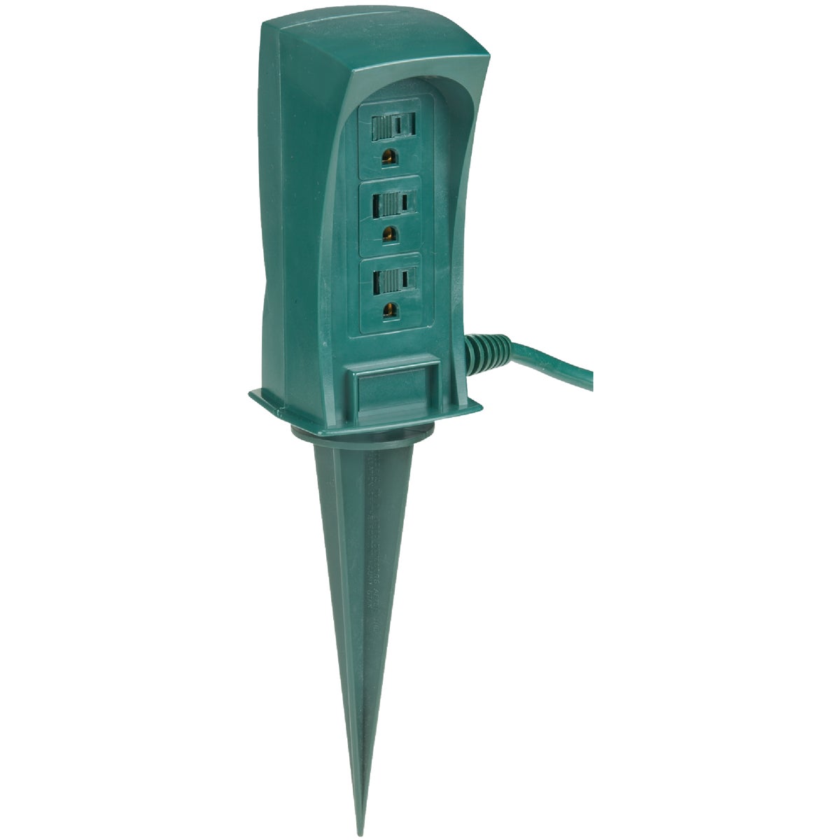 3-outlet 13a Outdoor Power Stake With 6 Ft. Cord - Green