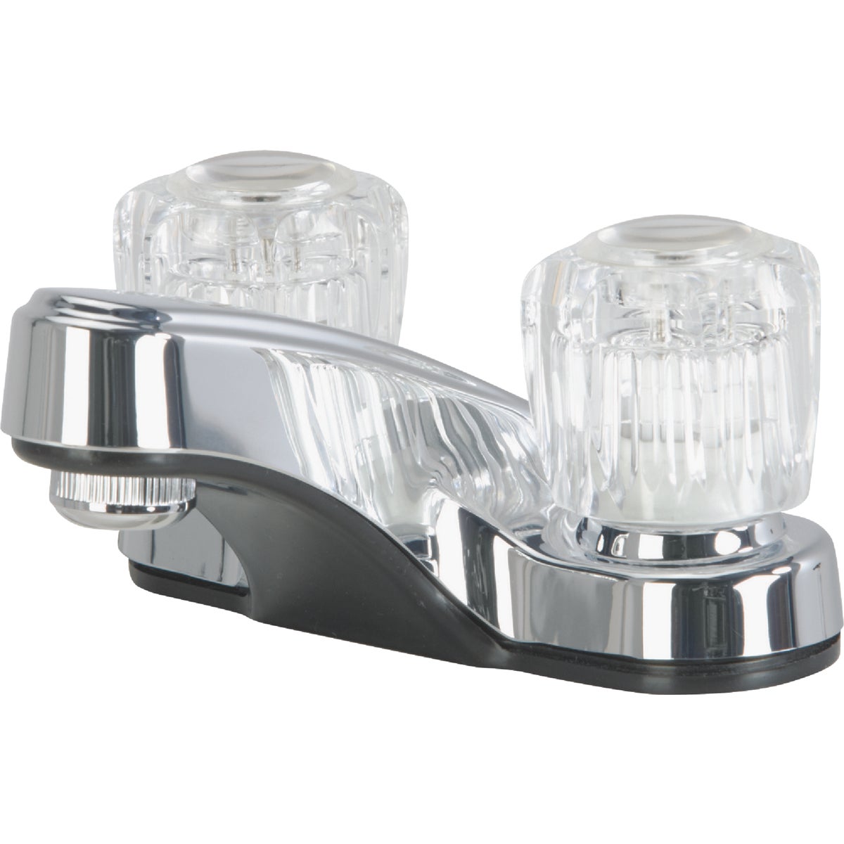 2-handle Knob 4 In. Centerset Non-metallic Bathroom Faucet, Chrome Finish