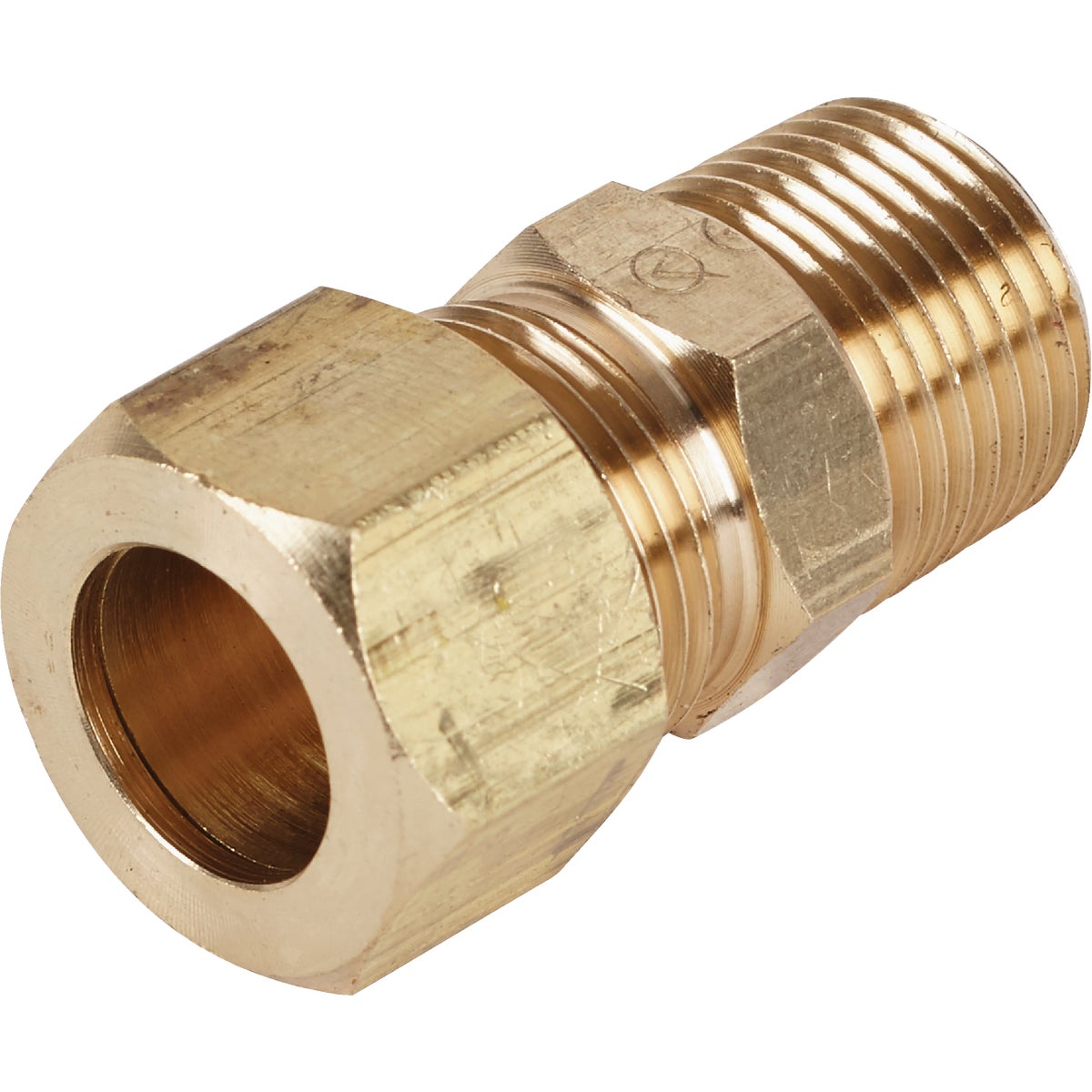 1/2 Inch X 3/8 Inch Brass Male Union Compression Adapter