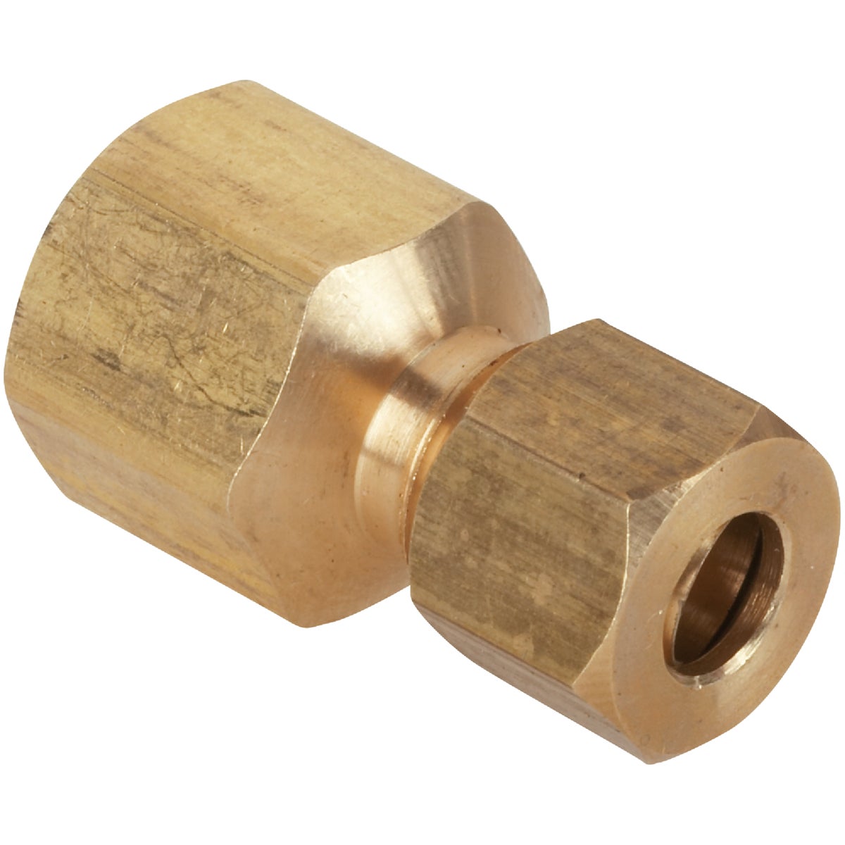 1/4 In. X 1/4 In. Brass Union Compression Adapter For Plumbing
