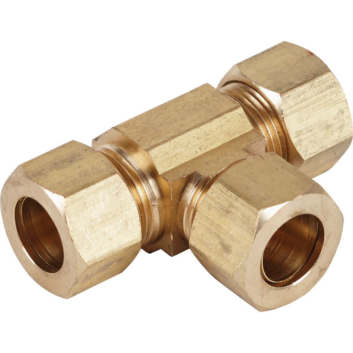 1/2 Inch Compression Brass Tee Fitting - 3-way Connection