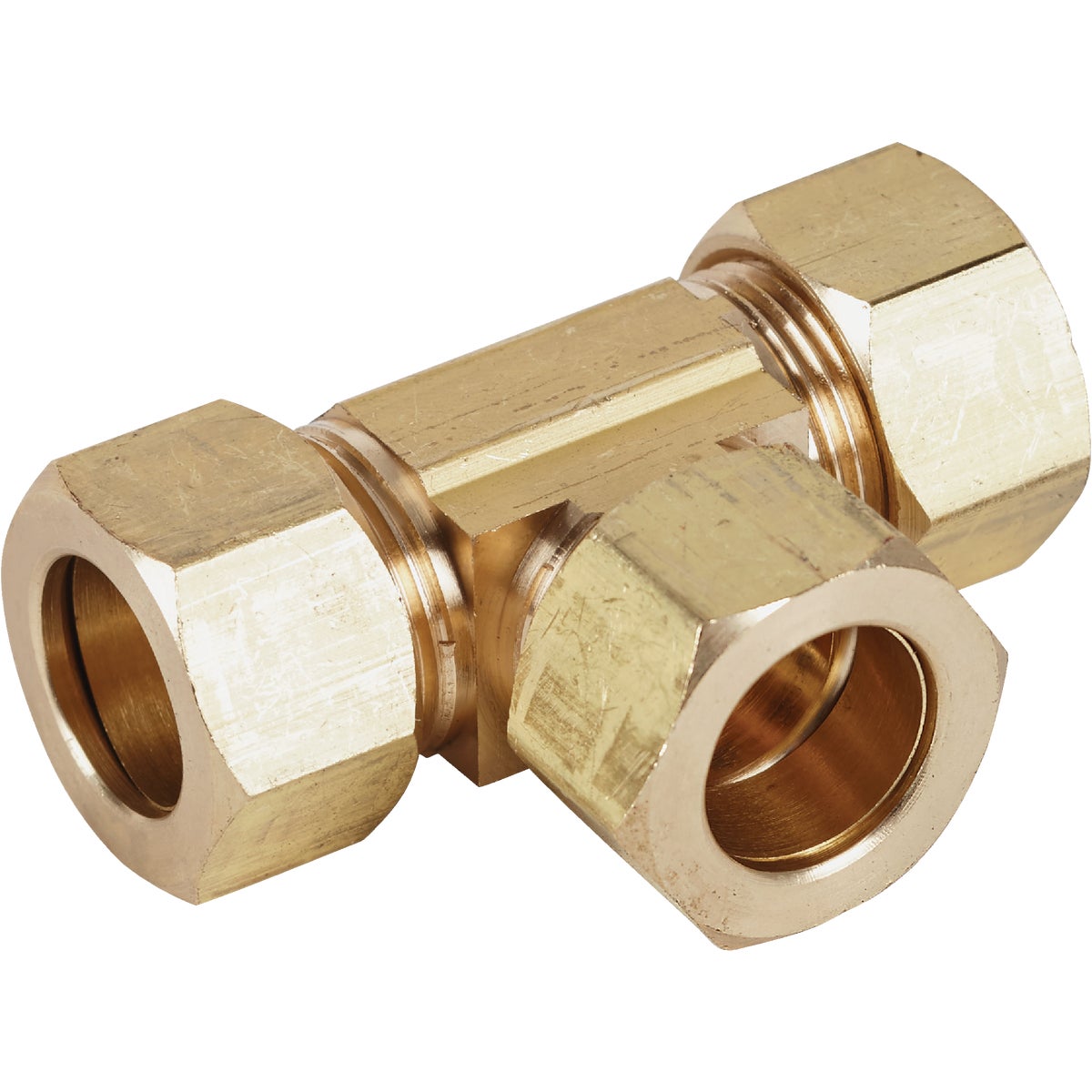 5/8 Inch Compression Brass Tee Fitting - 3-way Connection