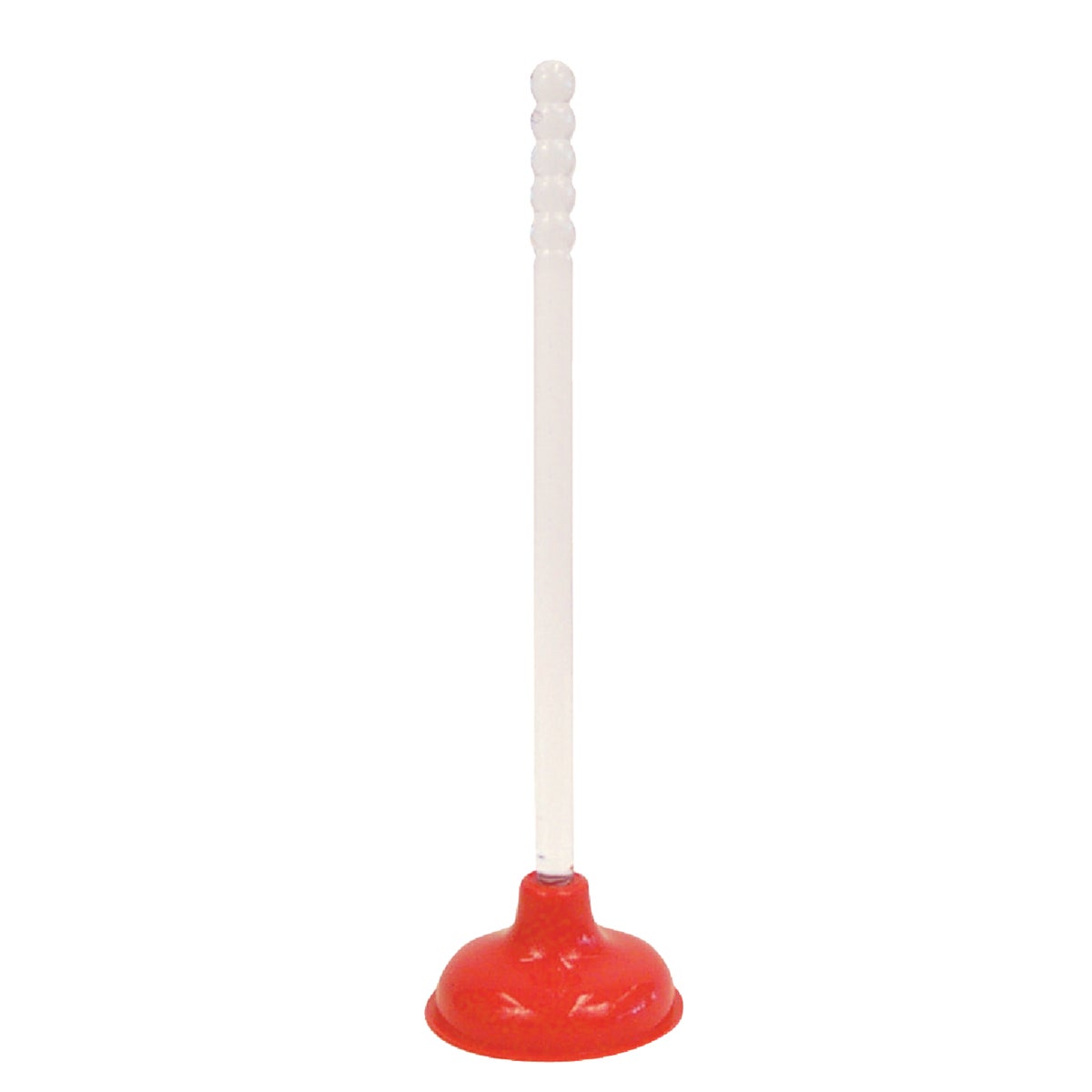 Red 6-inch Toilet Plunger With 19-inch Bubble Handle