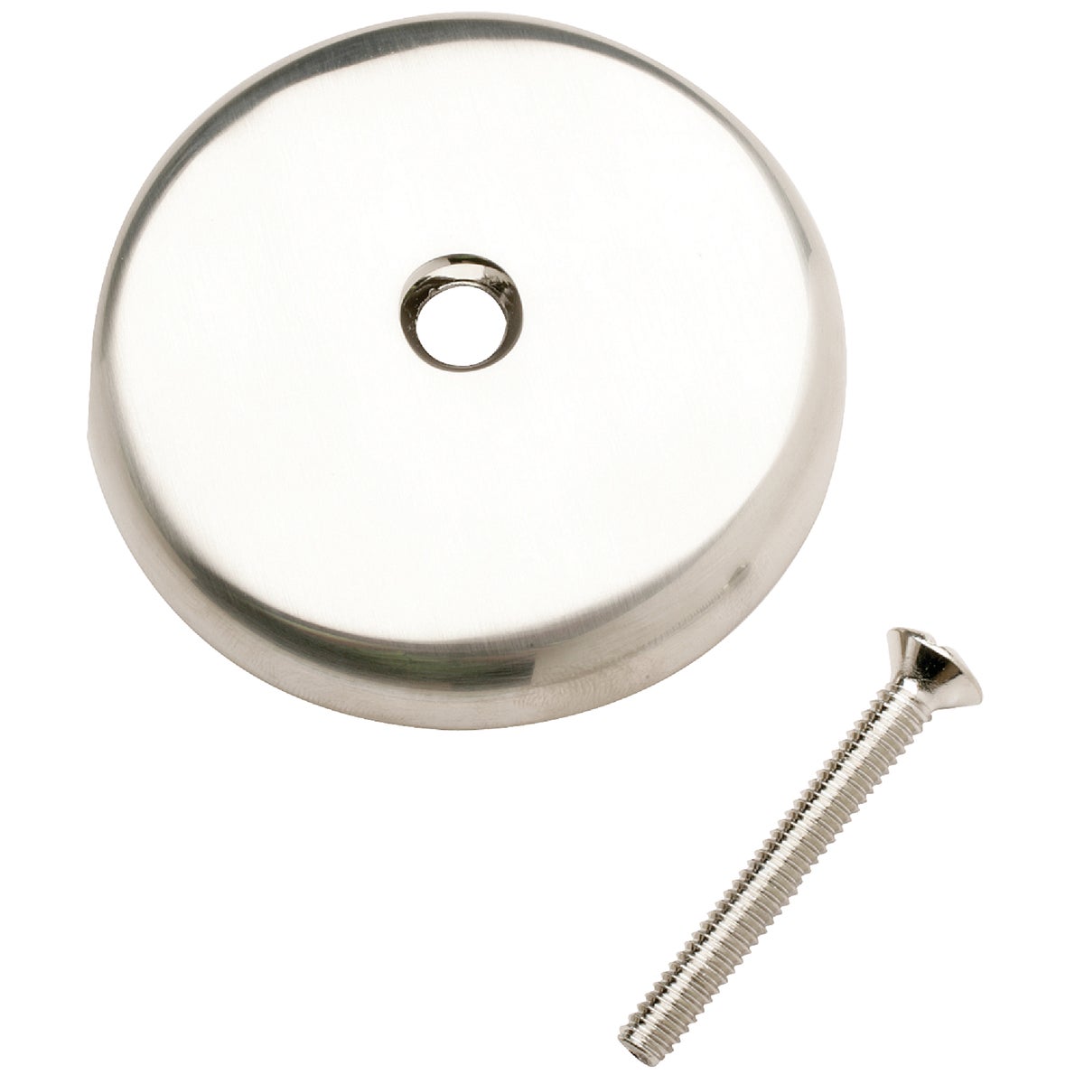 One-hole Brushed Nickel Bath Drain Face Plate - Metal, 4" X 5"