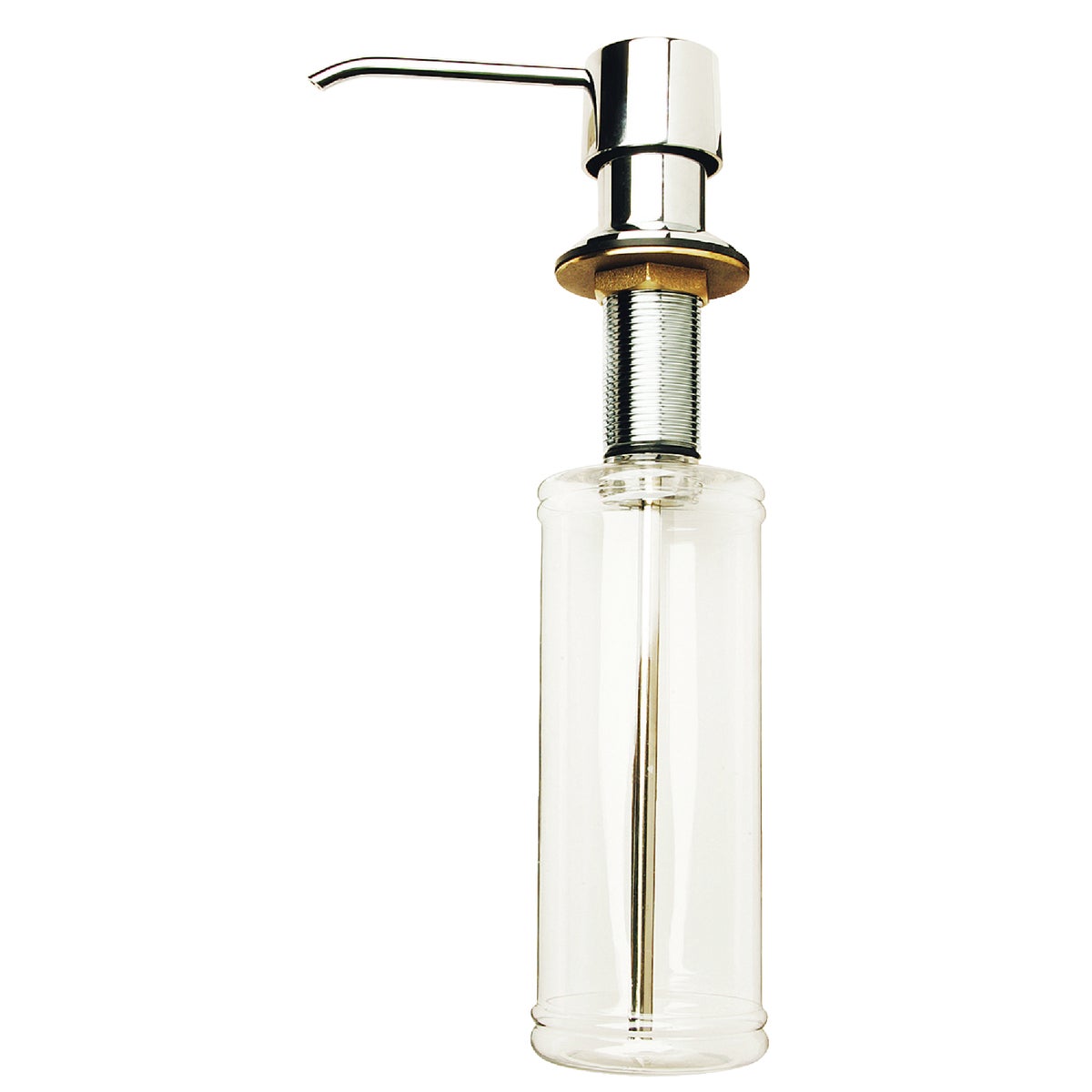 Polished Chrome Clear Body Soap Dispenser - Premium Brass Construction